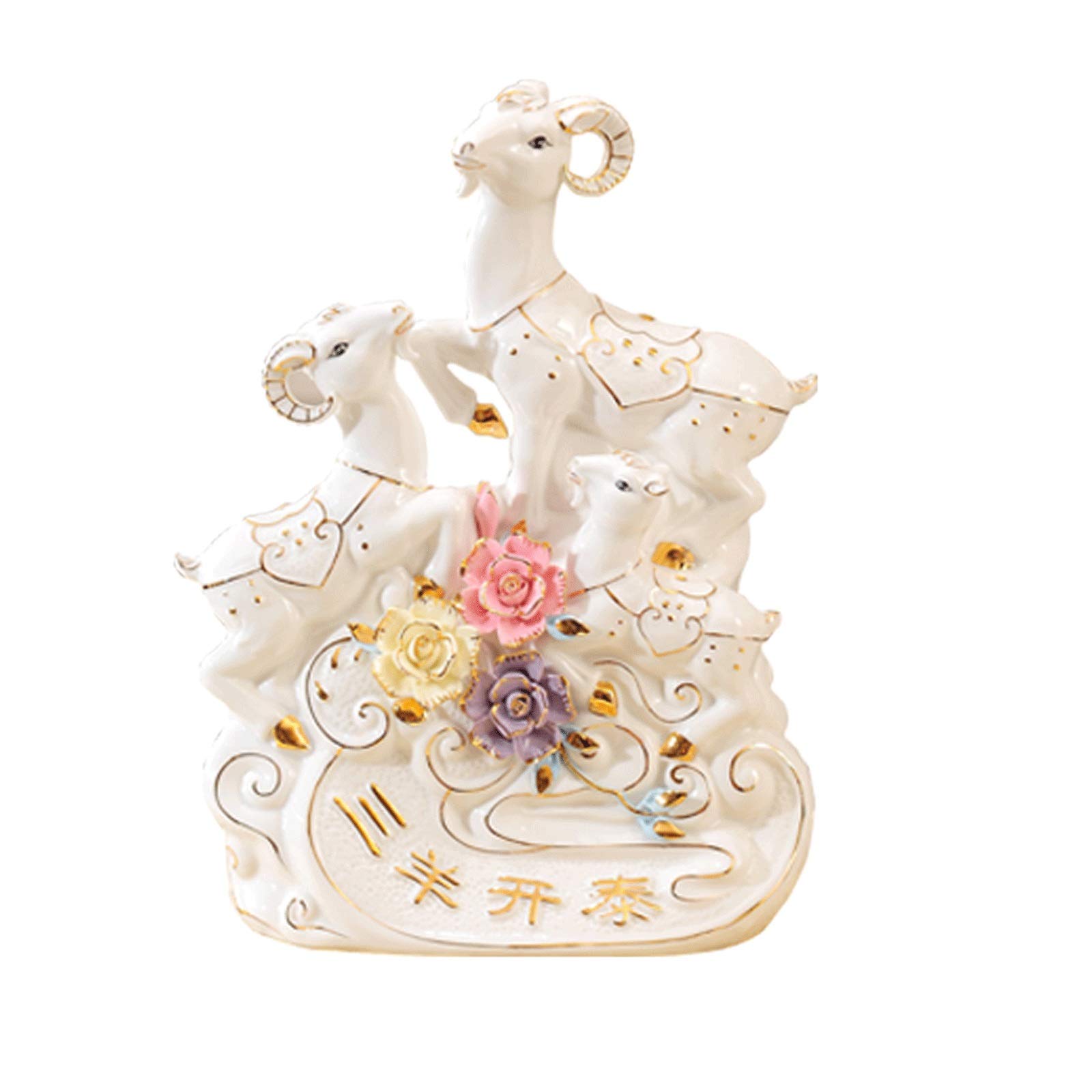 Chinese Zodiac Goat Feng Shui Statue - Handcrafted Ceramic Desktop Decor for Home & Office, Collectible Figurine Gift for Wealth & Harmony | Perfect for Desk Display, Shelf Decor, Feng Shui Enhancement & Asian-Themed Interior Design