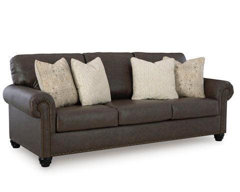 Roxmere Umber Sofa 5550338 - Modern 3-Seater Fabric Couch for Living Room, Lounge & Home Theater - Comfortable Mid-Century Design with Sturdy Wooden Frame