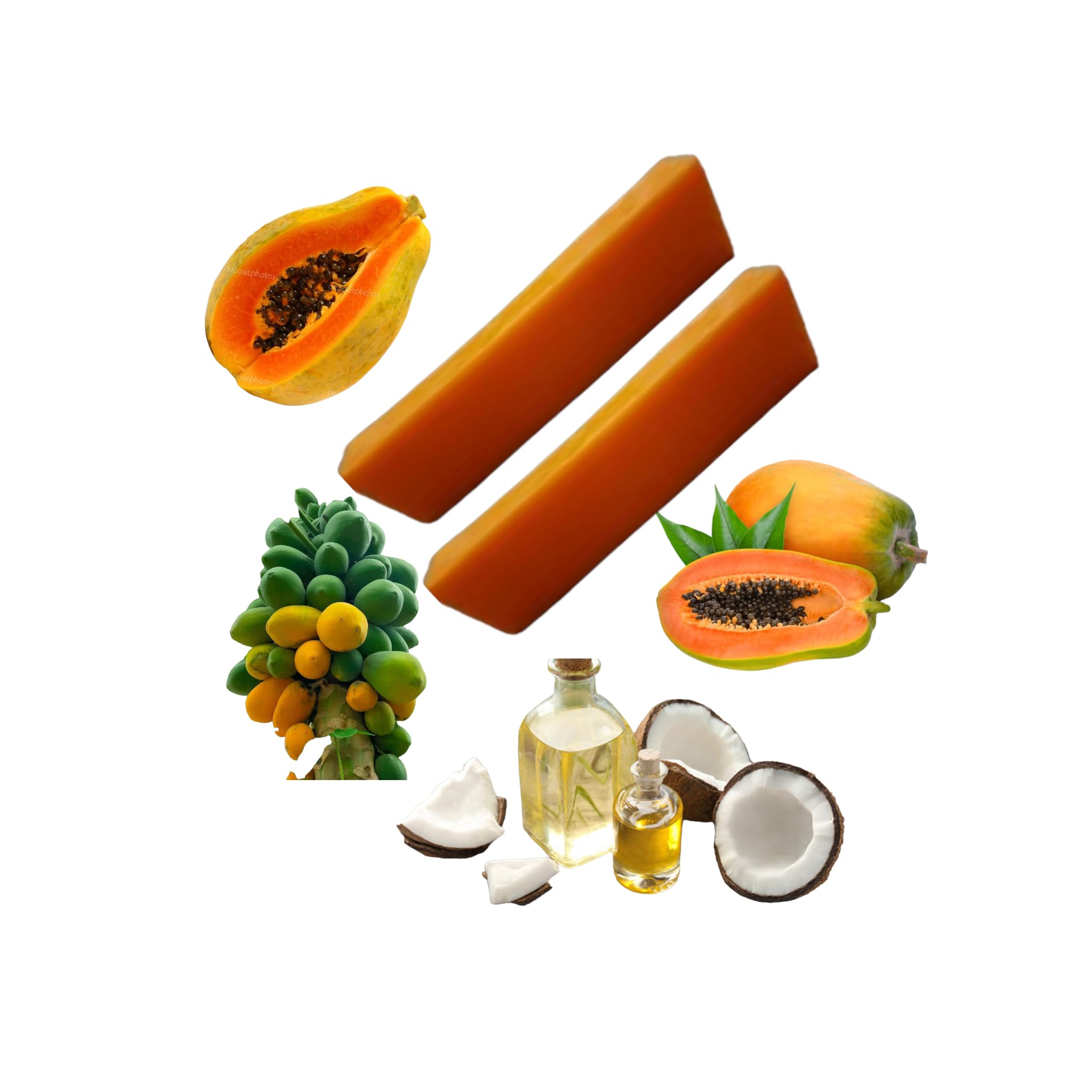 Natural Papaya Glycerin Soap Base (500g) for Handmade Soap Making - DIY Skincare, Bath & Body Care, Gift Making