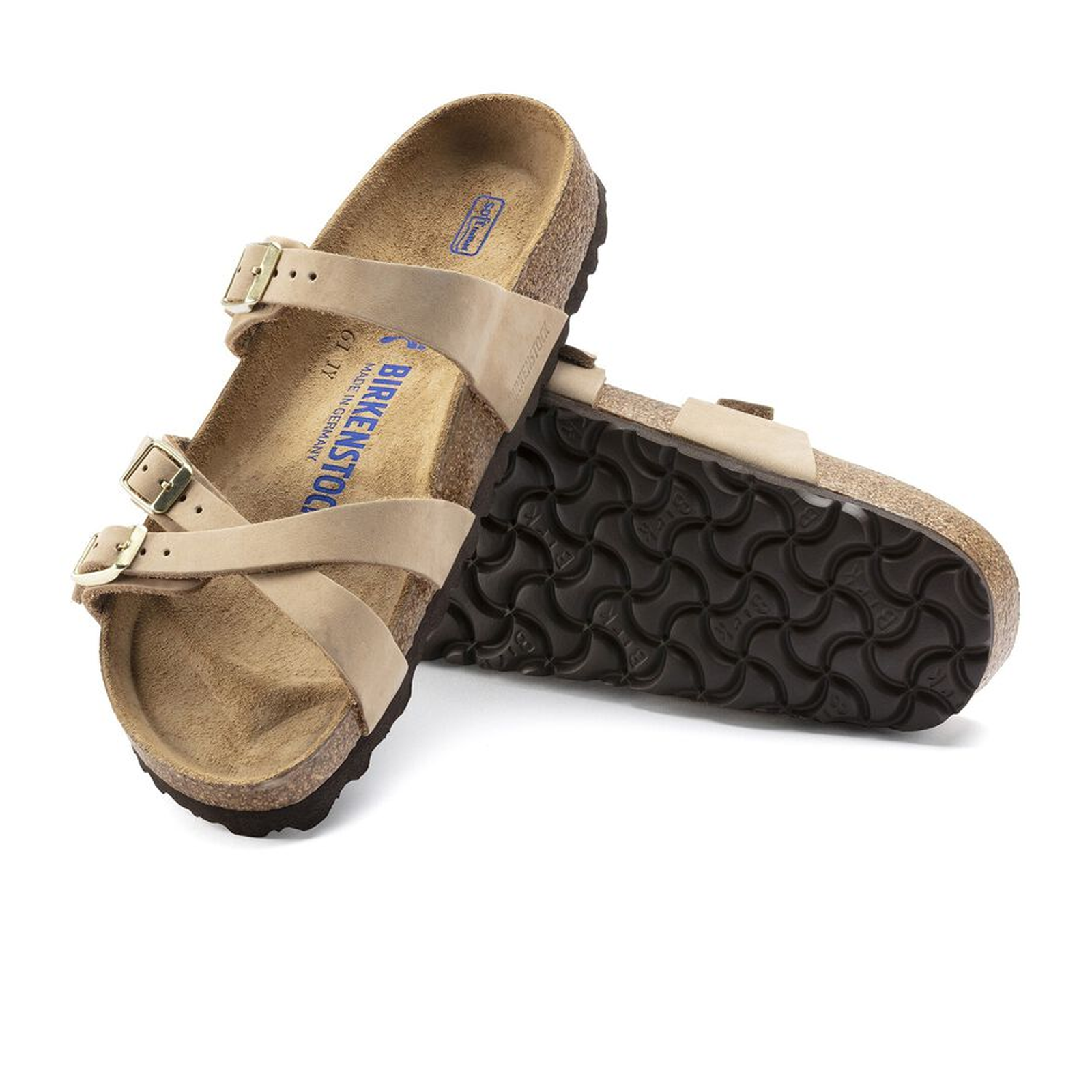 Birkenstock Franca Soft Footbed Narrow Slide Sandals for Women - Sandcastle Nubuck Leather | Comfortable Summer Slides for Beach, Pool & Casual Wear
