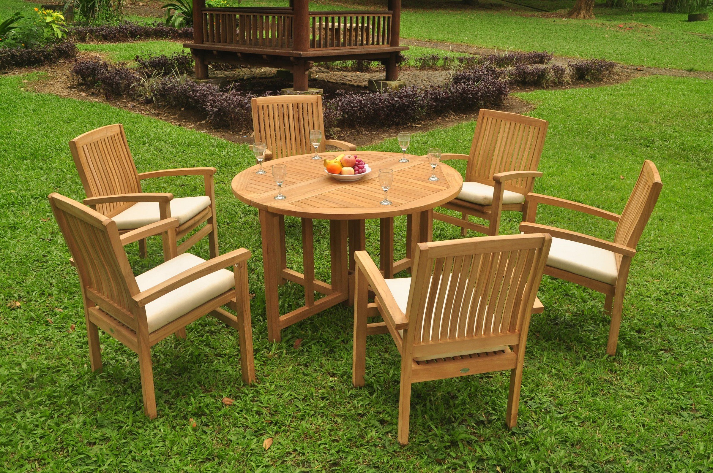 Premium 6-Piece Teak Wood Dining Set - 48
