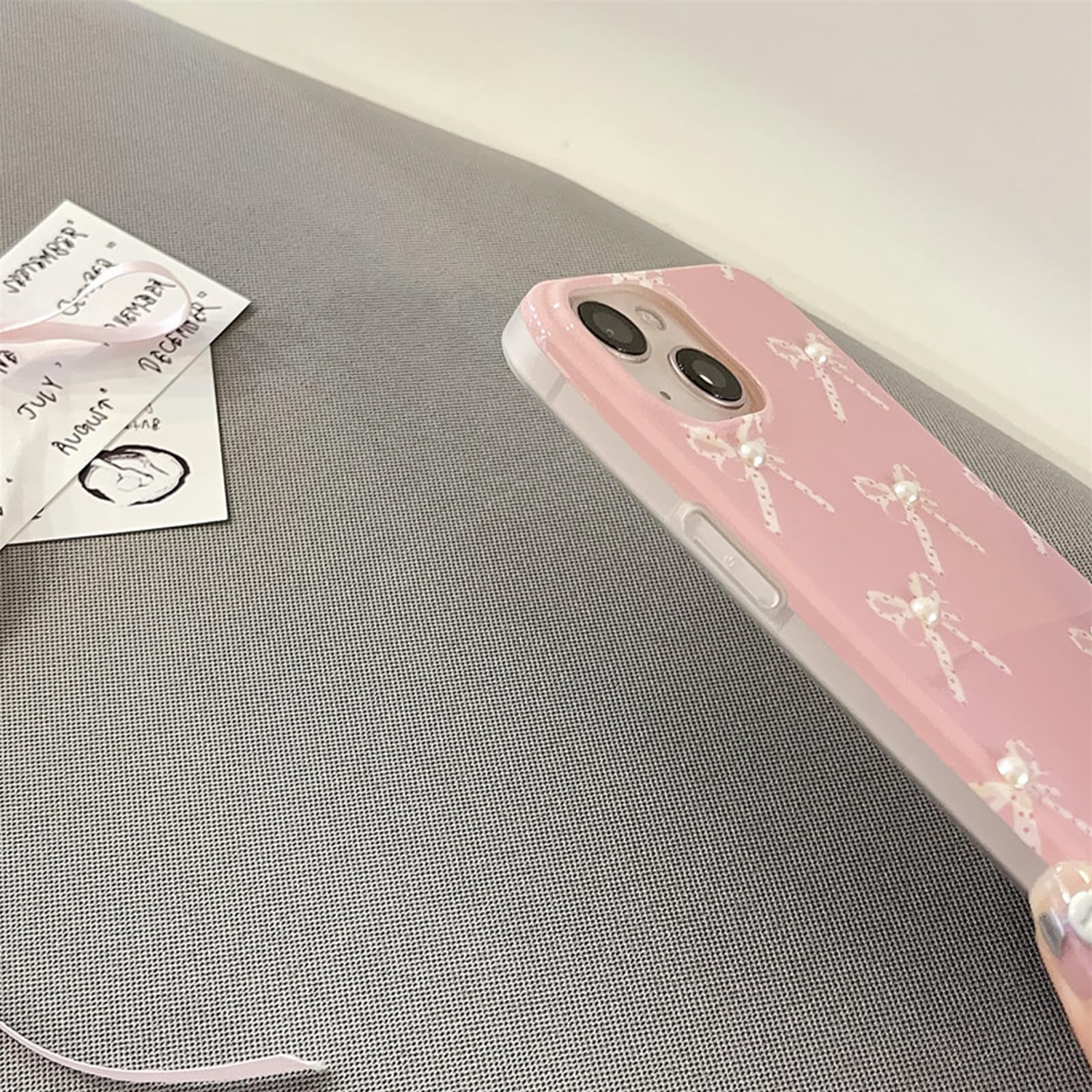 Elegant Pink Bow Phone Case Compatible with iPhone 11/12/13/14/15 Pro Max - Slim Protective Cover for Women & Girls - Perfect for Everyday Use, Gift Giving & Special Occasions