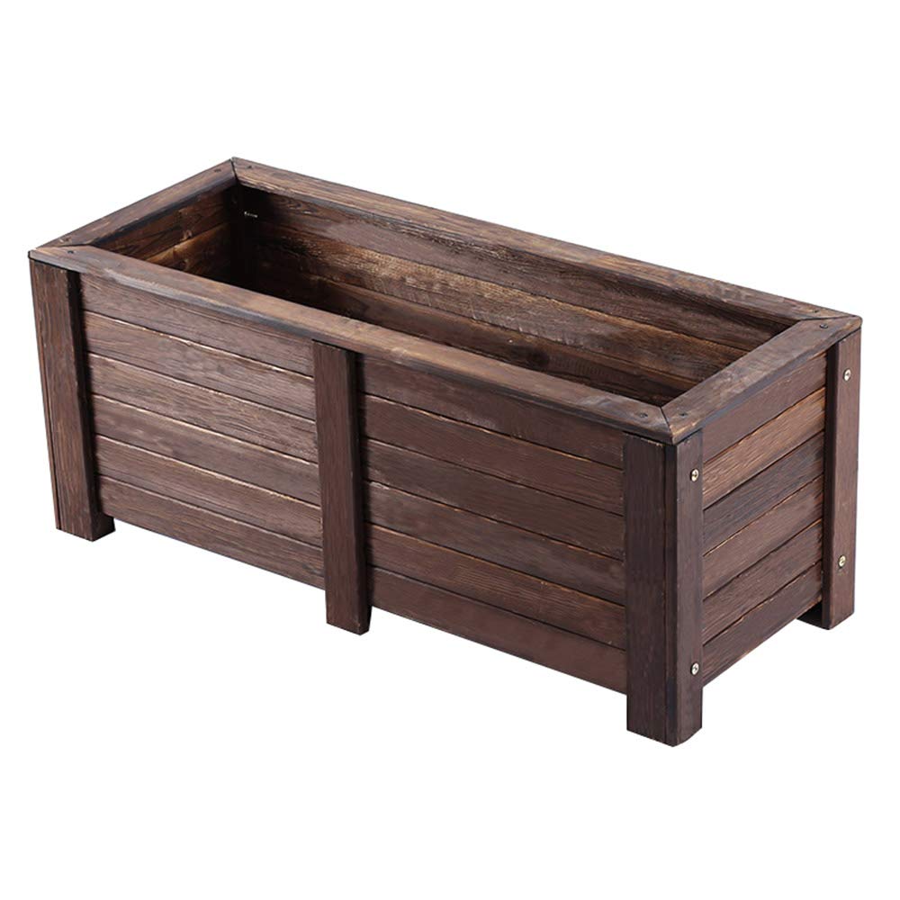 **Wooden Planter Box for Indoor & Outdoor Gardens - Rectangular Succulent, Flower & Herb Pots - Window Box, Container & Storage Planter - Perfect for Balconies, Patios & Home Decor**