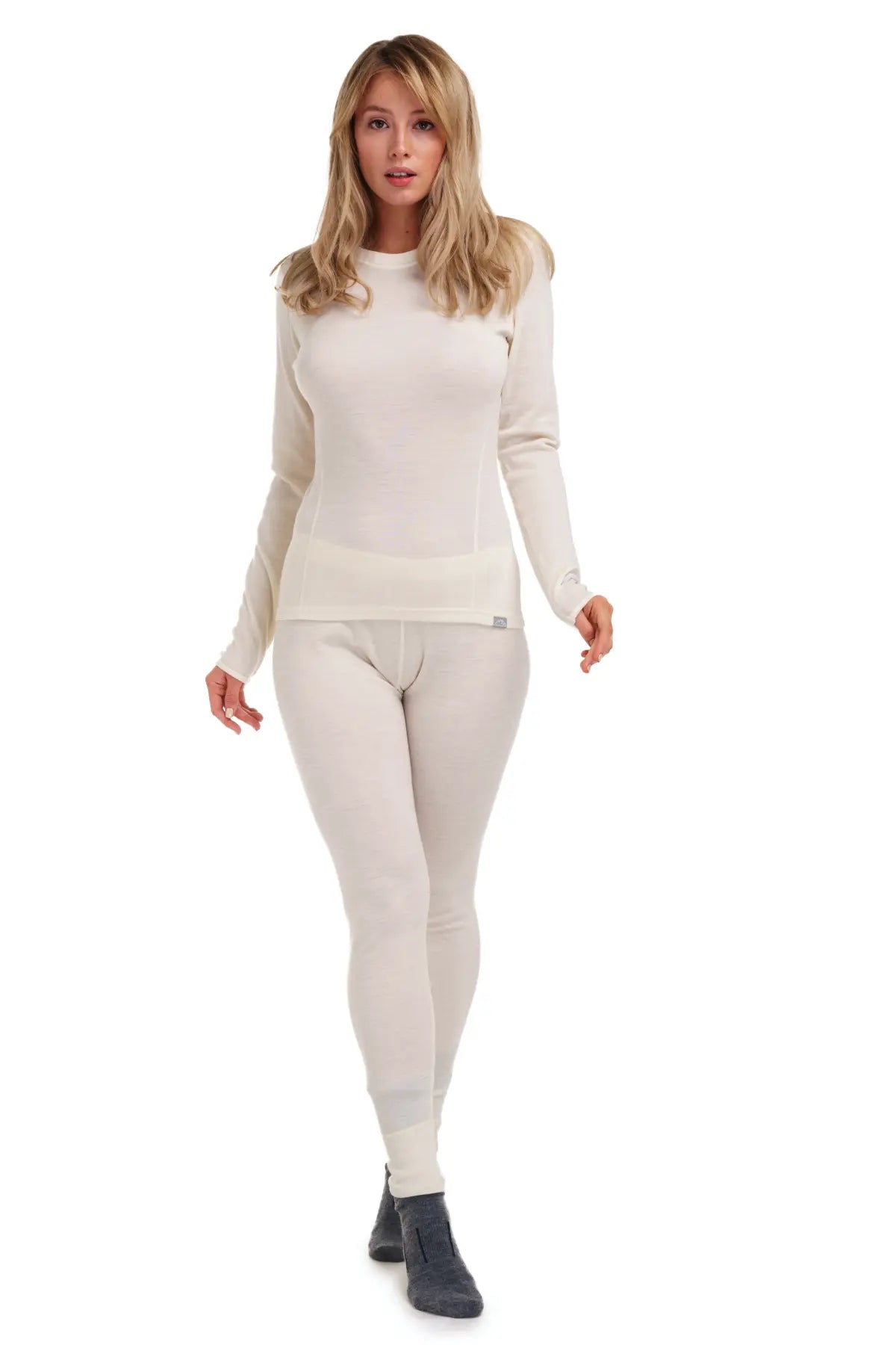 Women's 250 GSM Natural Merino Wool Thermal Underwear Set - Warm Base Layer for Winter, Hiking & Outdoor Activities