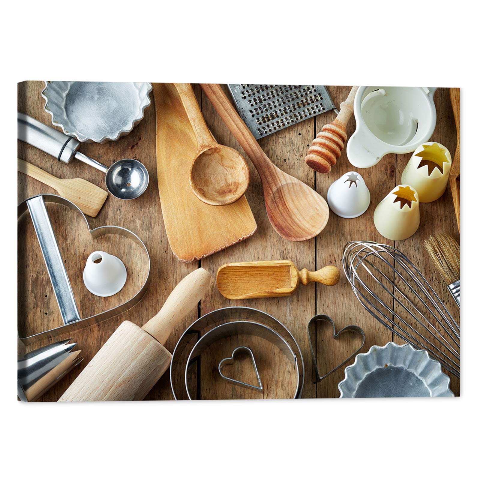 Modern Kitchen Wall Art Decor - 32x48 Inches Canvas Painting of Spoons for Dining Room & Kitchen - Perfect for Home, Restaurant & Cafe Decor