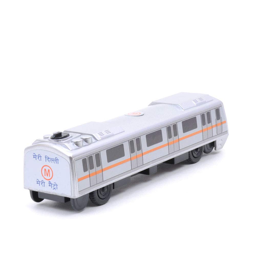 Centy Pull Back Toy Cars Set - Metro Train & Police Car (Silver) - Fun Race Track Playset for Kids Indoor & Outdoor Play