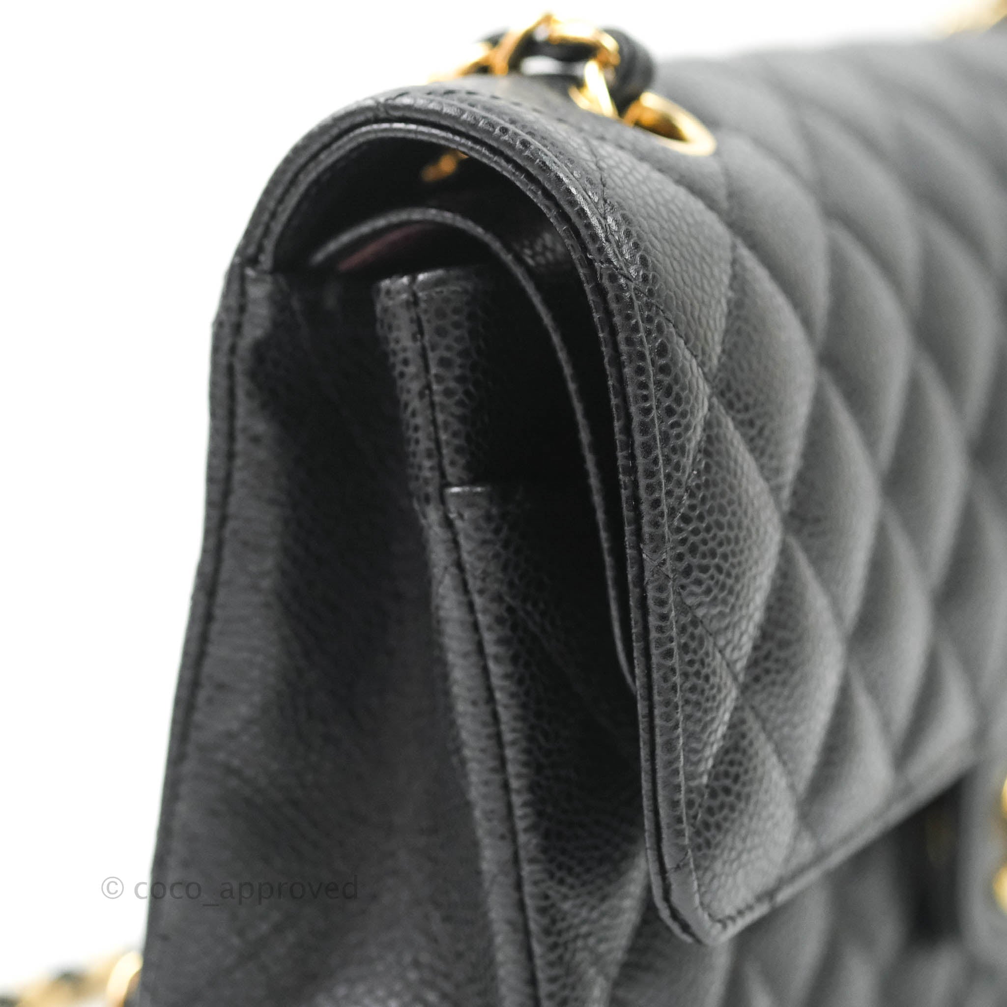 Chanel Classic Medium Double Flap Bag Black Caviar Leather with Gold Hardware - Luxury Shoulder Bag for Women, Perfect for Work, Parties & Special Occasions