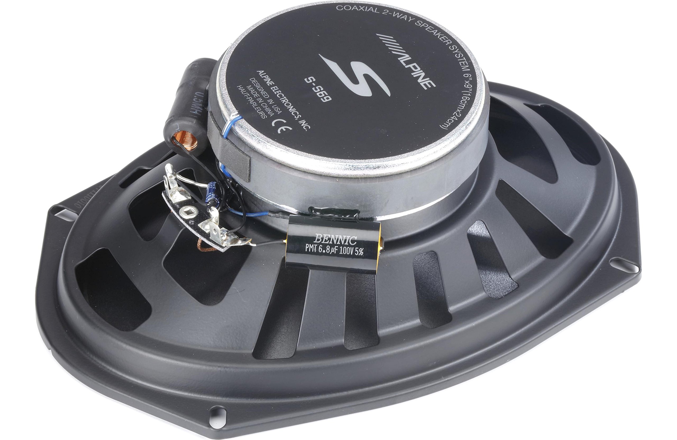 Alpine S-S69 6x9 Speaker Bundle - 2 Pairs of S-Series 2-Way Coaxial Car Speakers for Enhanced Audio in SUVs, Trucks, and Sedans
