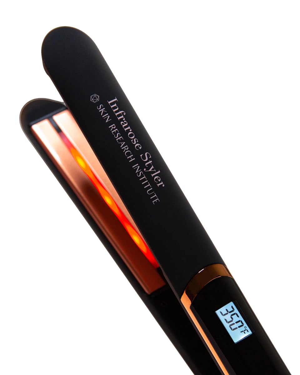Infrarose Tourmaline Hair Styler & Straightener - 1 Count, Shine Enhancing, Curling & Straightening Iron for Smooth, Frizz-Free Hair - Perfect for Home, Salon & Travel Styling