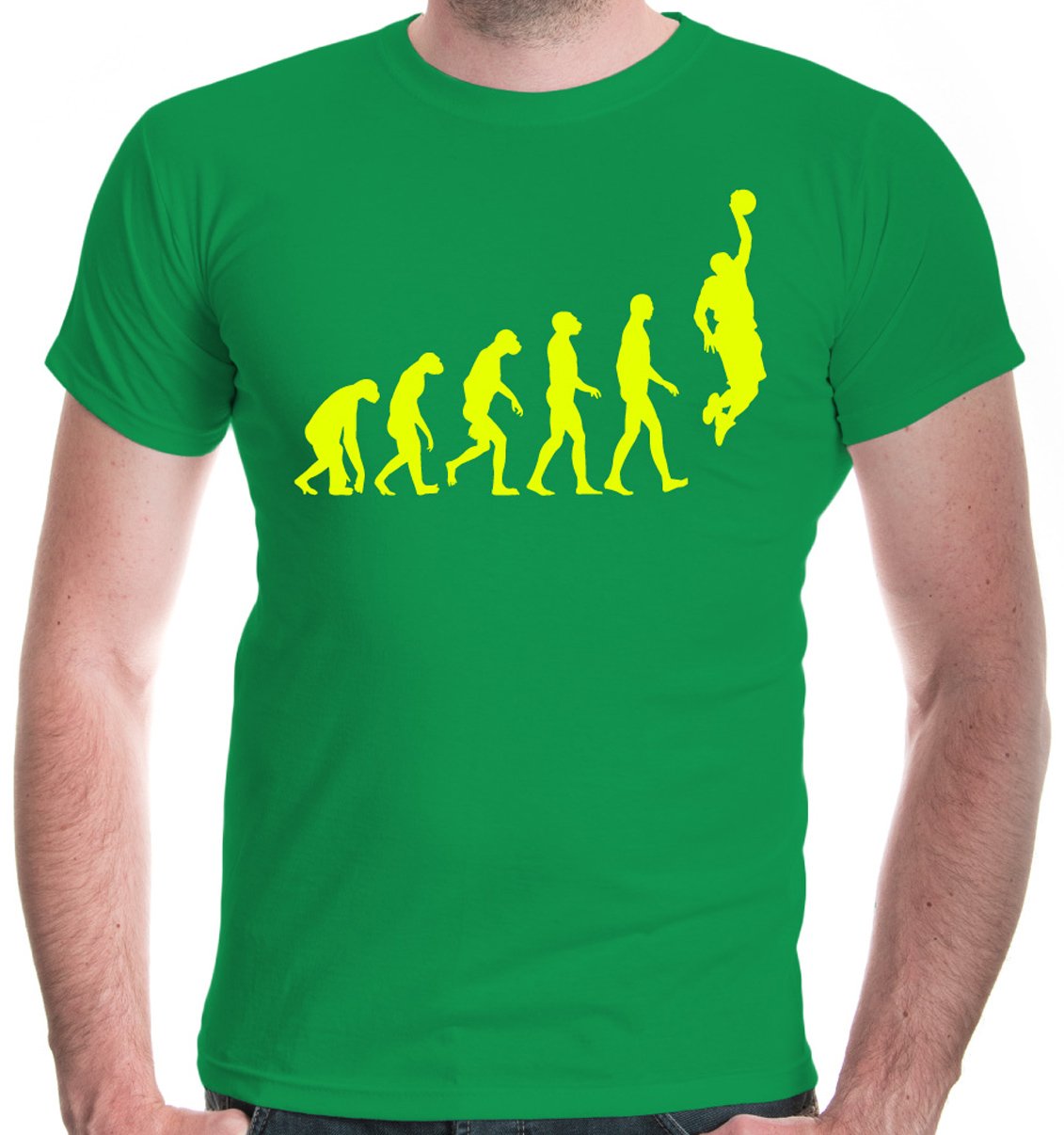 buXsbaum Men's Basketball Evolution Graphic T-Shirt - Vintage Sports Tee for Casual Wear, Gym & Street Style