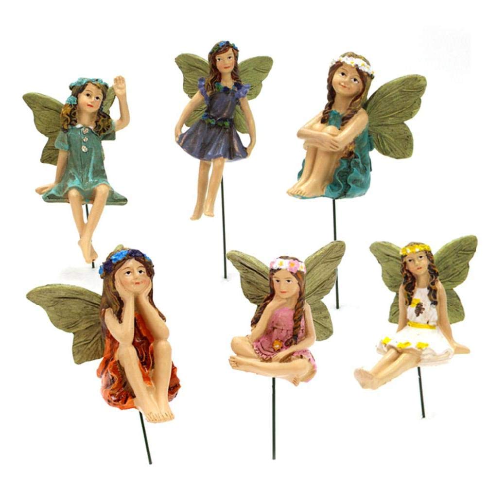 NABIAN Fairy Garden - 6pcs Miniature Fairy Figurines Set for Outdoor & Indoor Decor, Fairy Garden Accessories, Tiny Fairy Statues for Home & Garden Decoration - Perfect for Fairy Gardens, Terrariums, and Whimsical Home Decor