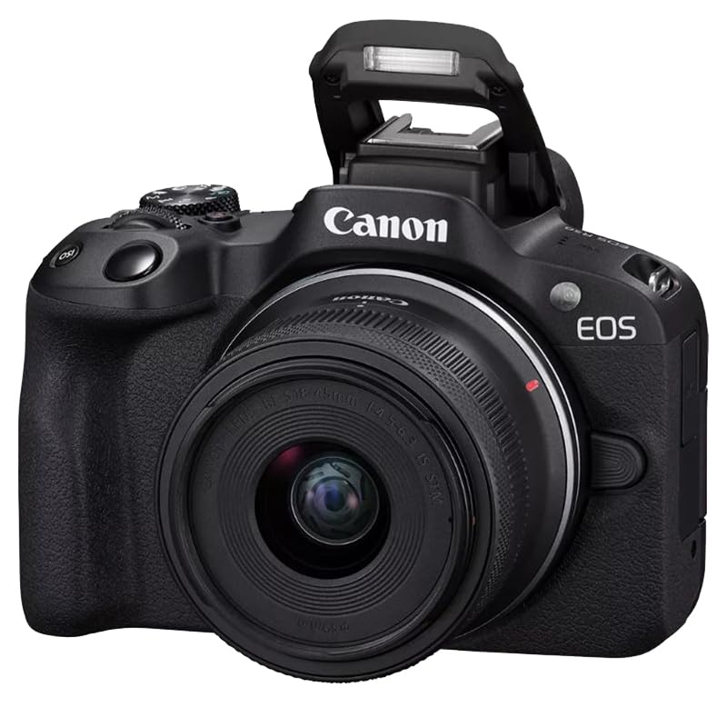 Canon EOS R50 Mirrorless Camera with RF-S 18-45mm Lens Kit - Includes Photography Bag, Microphone, Tripod & Accessories | Perfect for Vlogging, Travel Photography & Content Creation (Black)