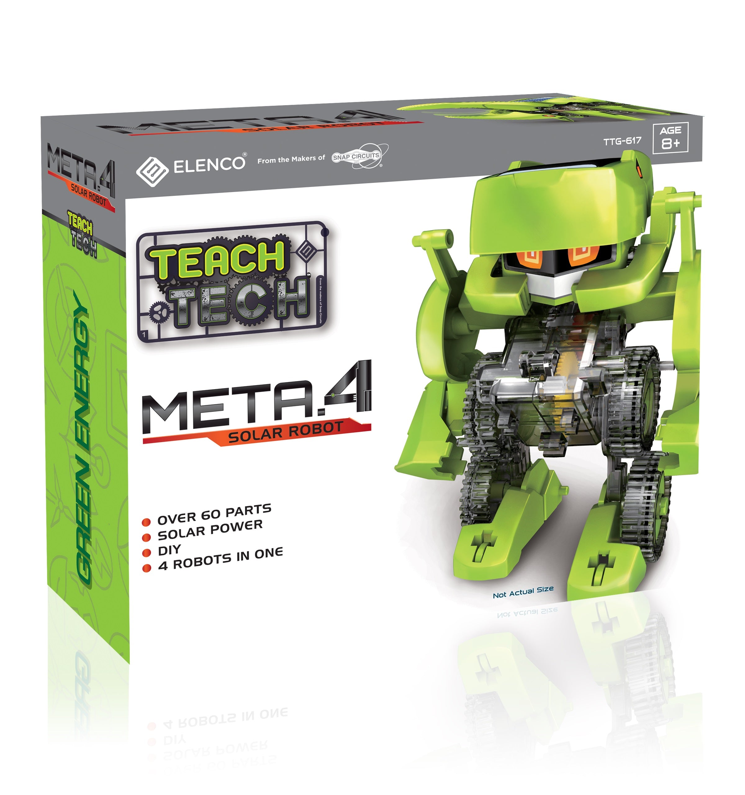 Elenco Meta.4 Solar 4-in-1 Robot Kit - STEM Educational Solar Powered DIY Building Toy for Kids & Teens - Perfect for Science Projects, Classroom Learning & Outdoor Play