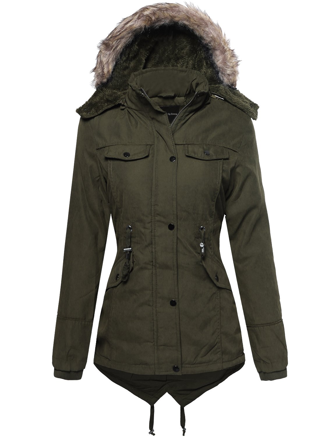 Women's Military Style Zip-Up Hooded Jacket with Button Closure - Perfect for Outdoor Adventures & Casual Wear