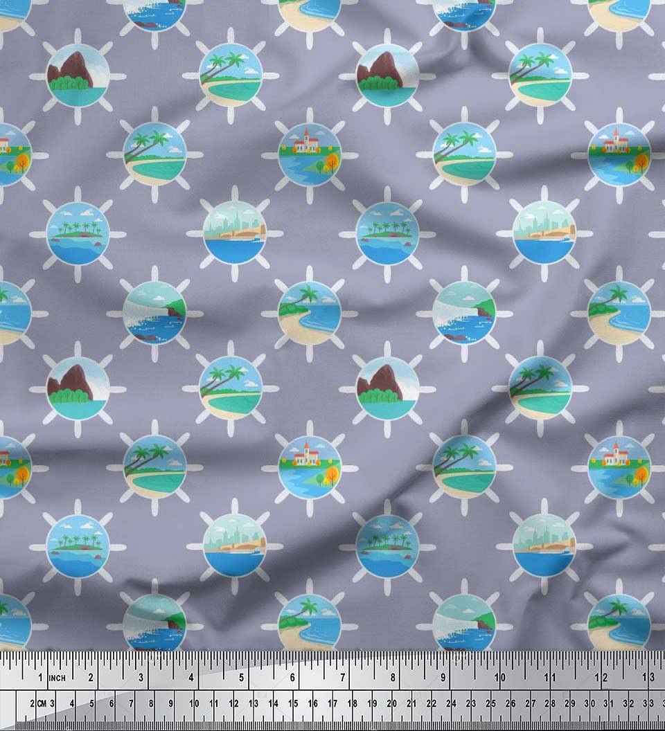 Soimoi Grey Cotton Cambric Fabric - 56