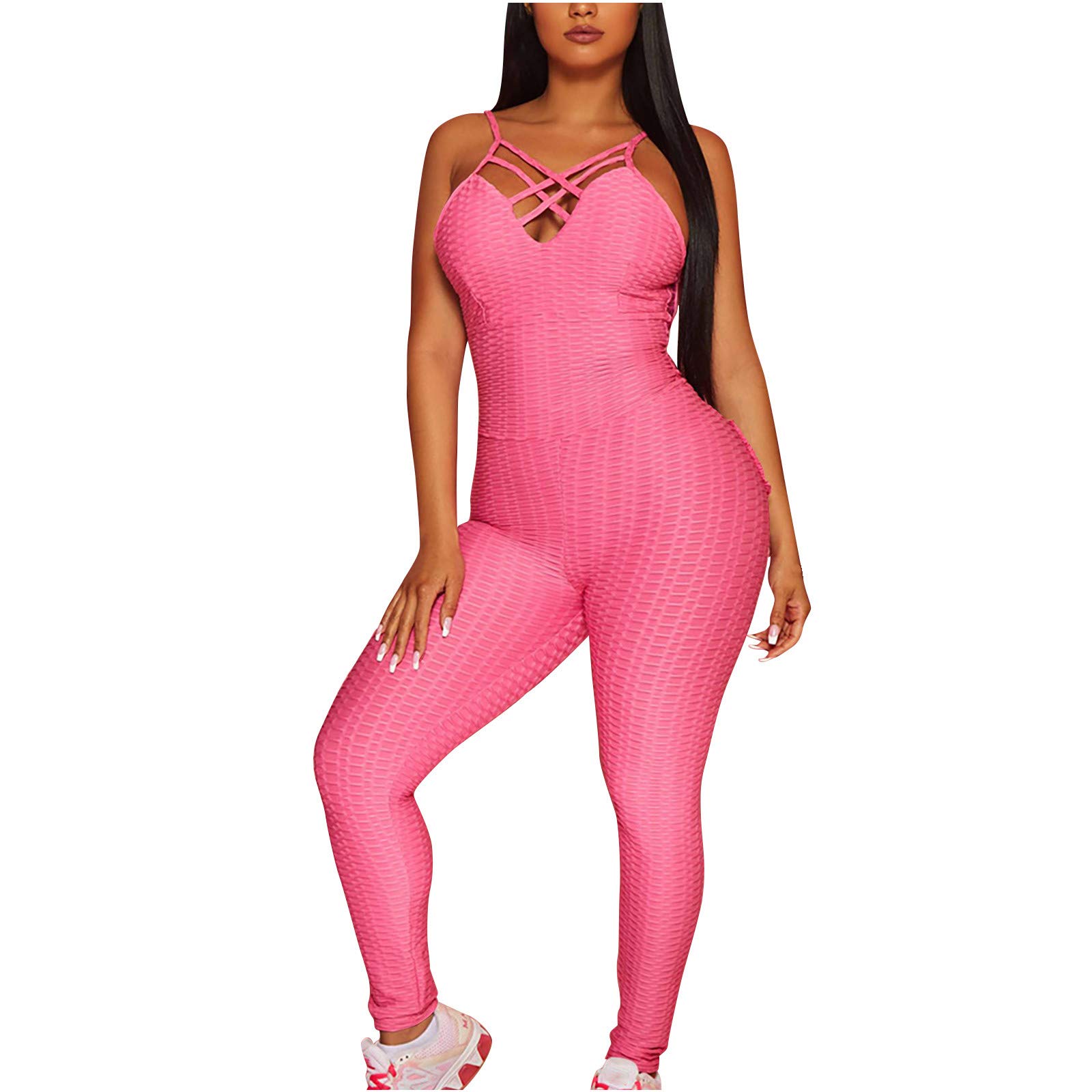 HUERTOP Women's Flowy Shorts Bodysuits - Comfortable Backless Yoga Pants for Fitness & Exercise - Plus Size Activewear for Yoga, Gym & Lounge Wear