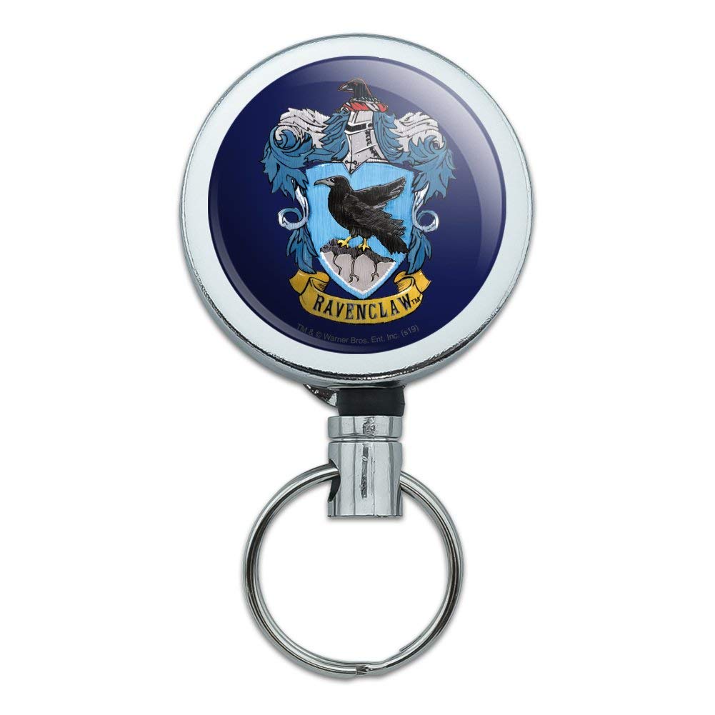 Harry Potter Ravenclaw Metal ID Badge Holder - Retractable Key Card Reel with Belt Clip for Work, School & Events | Official Hogwarts House Crest Design