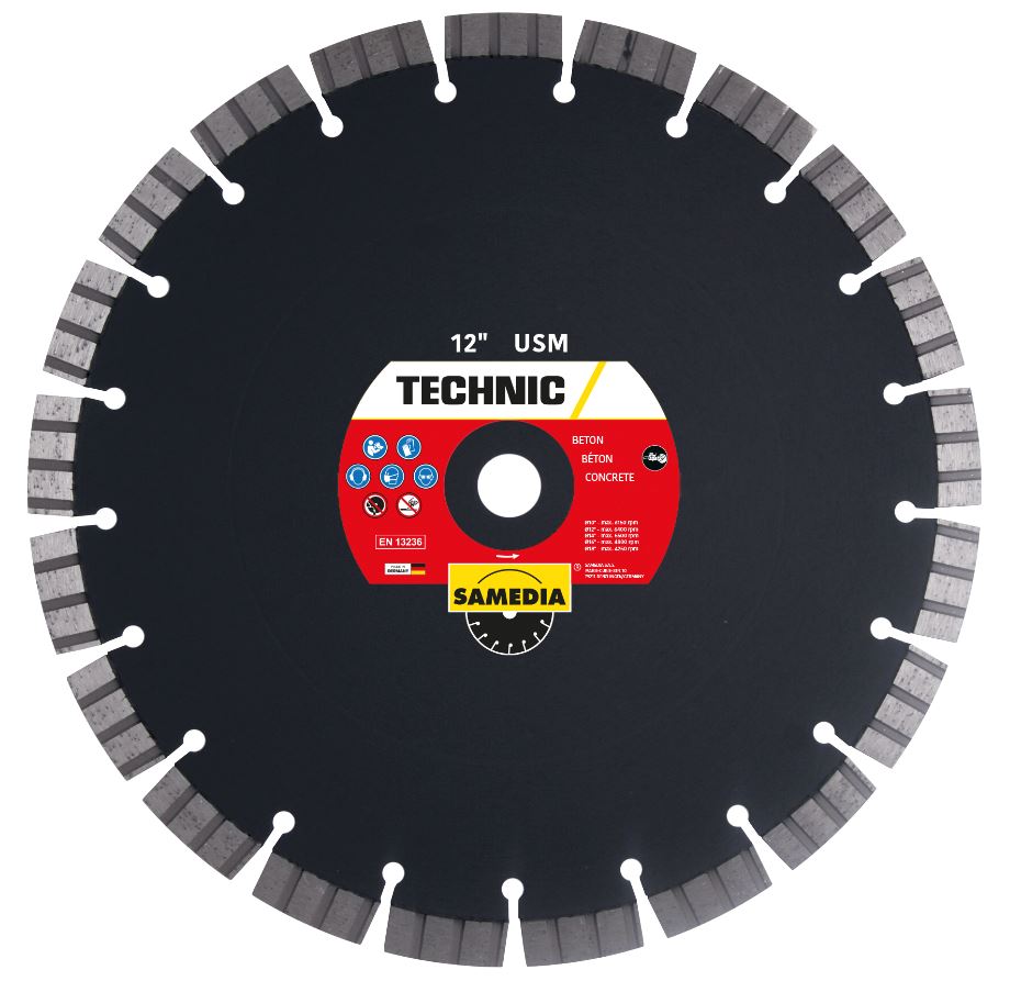 Samedia TECHNIC USM Diamond Blade 14 Inch - Premium Diamond Cutting Disc for Concrete, Tile, and Stone - Perfect for Construction, Masonry, and DIY Home Projects