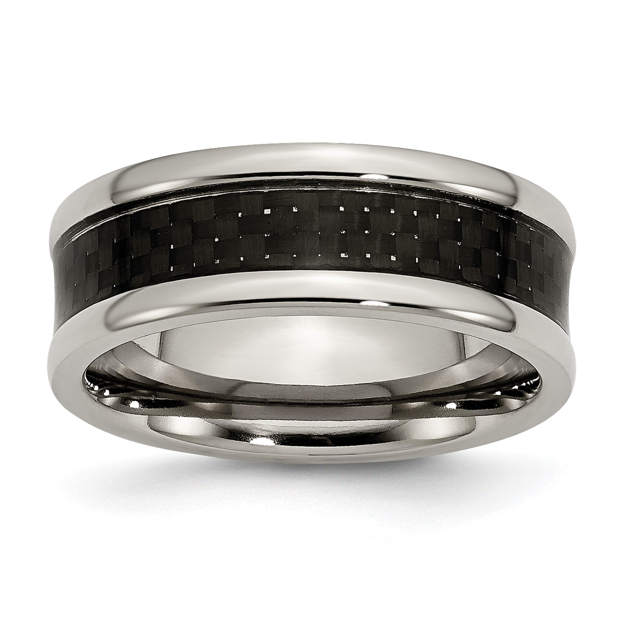 Titanium Black Carbon Fiber 8mm Wedding Band Ring for Men - Durable & Lightweight Comfort Fit Wedding Ring for Groom, Engagement, Anniversary - Perfect for Everyday Wear & Special Occasions