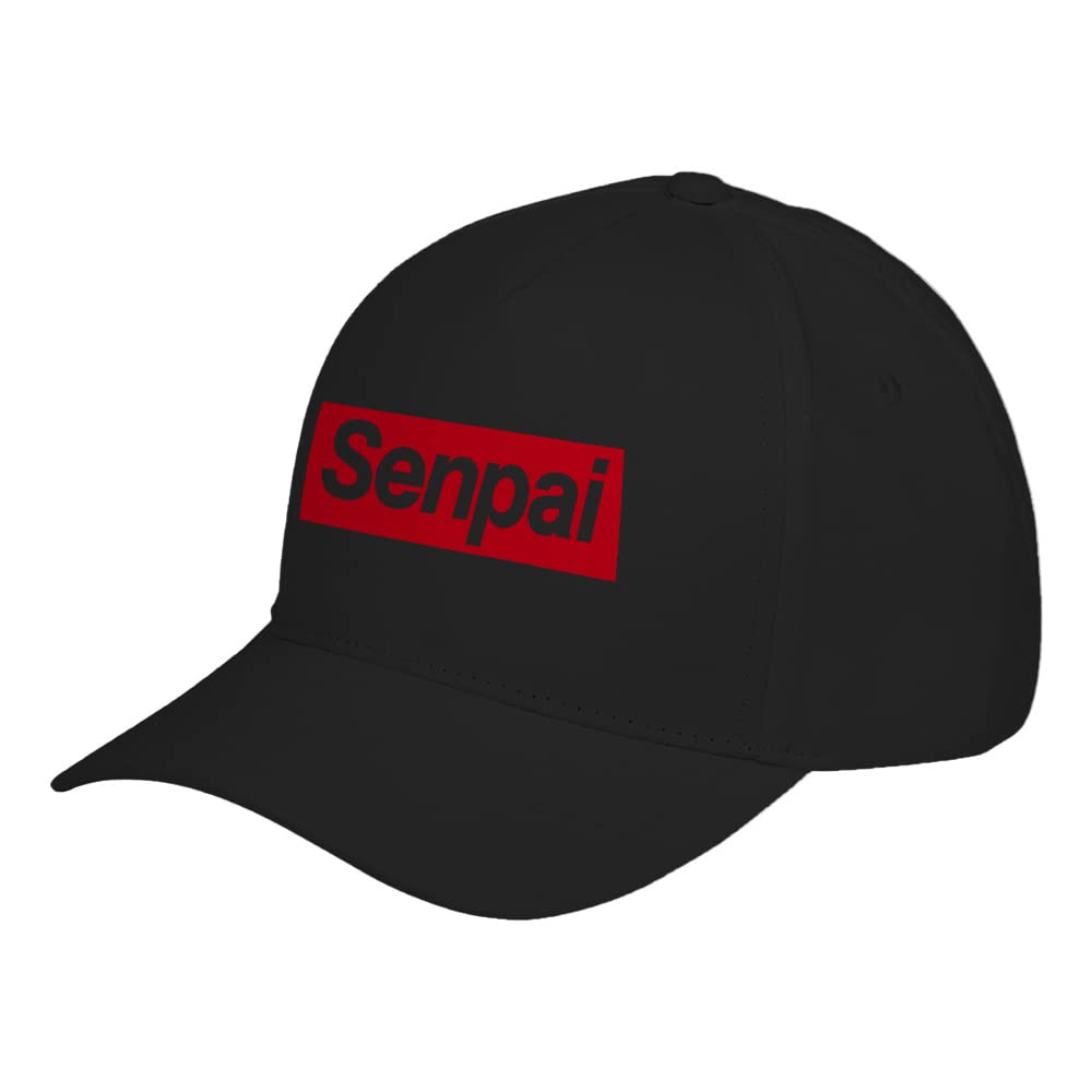 Senpai Red Adjustable Unisex Baseball Cap - Stylish & Comfortable Unisex Hat for Men & Women - Perfect for Outdoor Sports, Casual Wear & Sun Protection