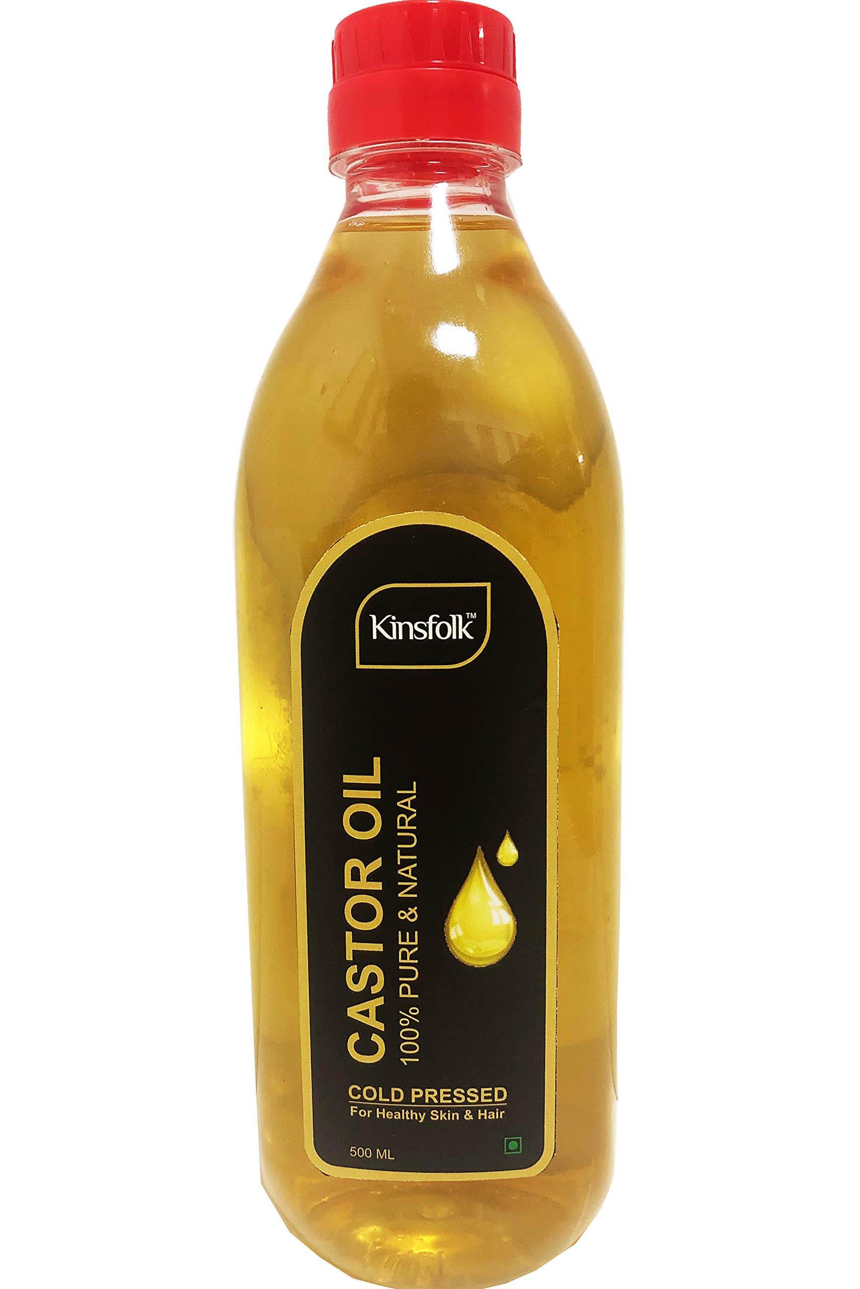 100% Pure Cold Pressed Castor Oil for Hair Growth & Skin Care - 500ml (Pack of 2) | Natural Hair Treatment, Eyelash & Eyebrow Enhancer, Moisturizer for Dry Scalp & Skin | Perfect for DIY Beauty & Hair Care Routines