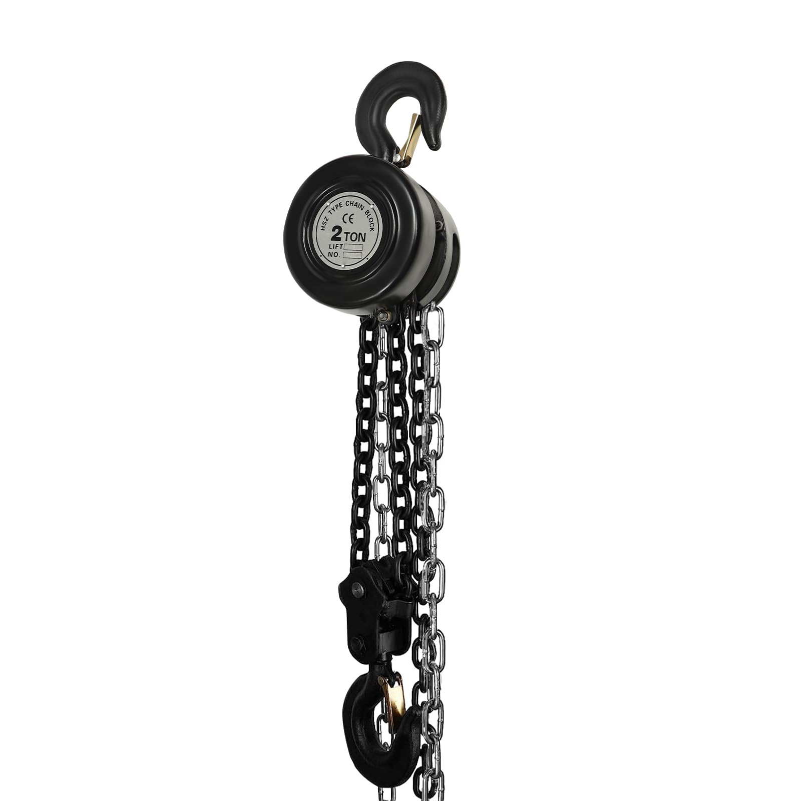 2 Ton Manual Chain Hoist - 4409lbs Capacity Round Hand Chain Hoist with 10ft Lift Height | Heavy Duty Lifting Tool for Warehouse, Construction, Automotive & Industrial Use | Black Drop Chain for Machinery, Equipment & Building Maintenance