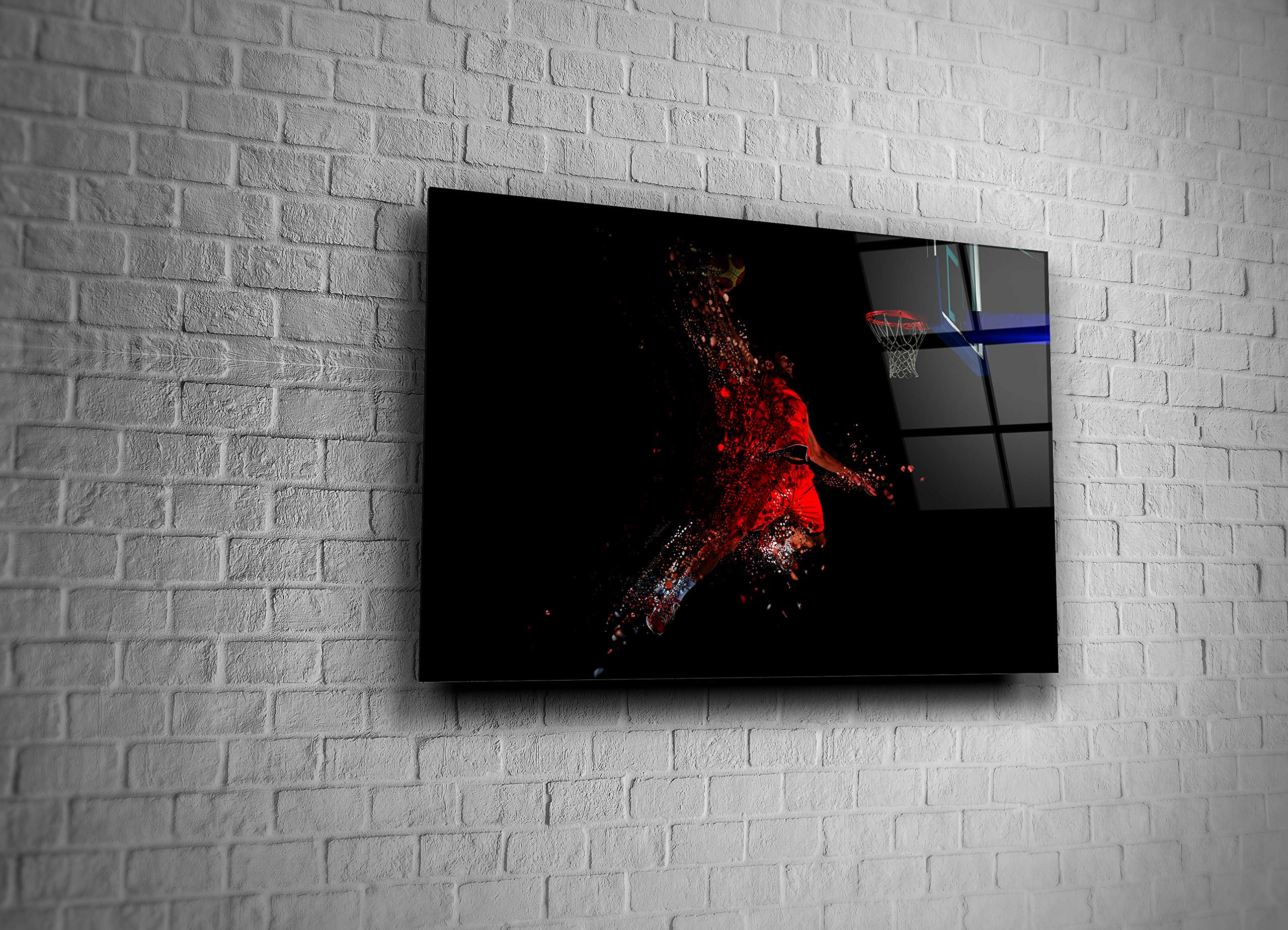 Basketball Player Wall Art - Tempered Glass Decor Print - Perfect for Home, Office & Sports Room Decor - Unique Gift for Basketball Fans