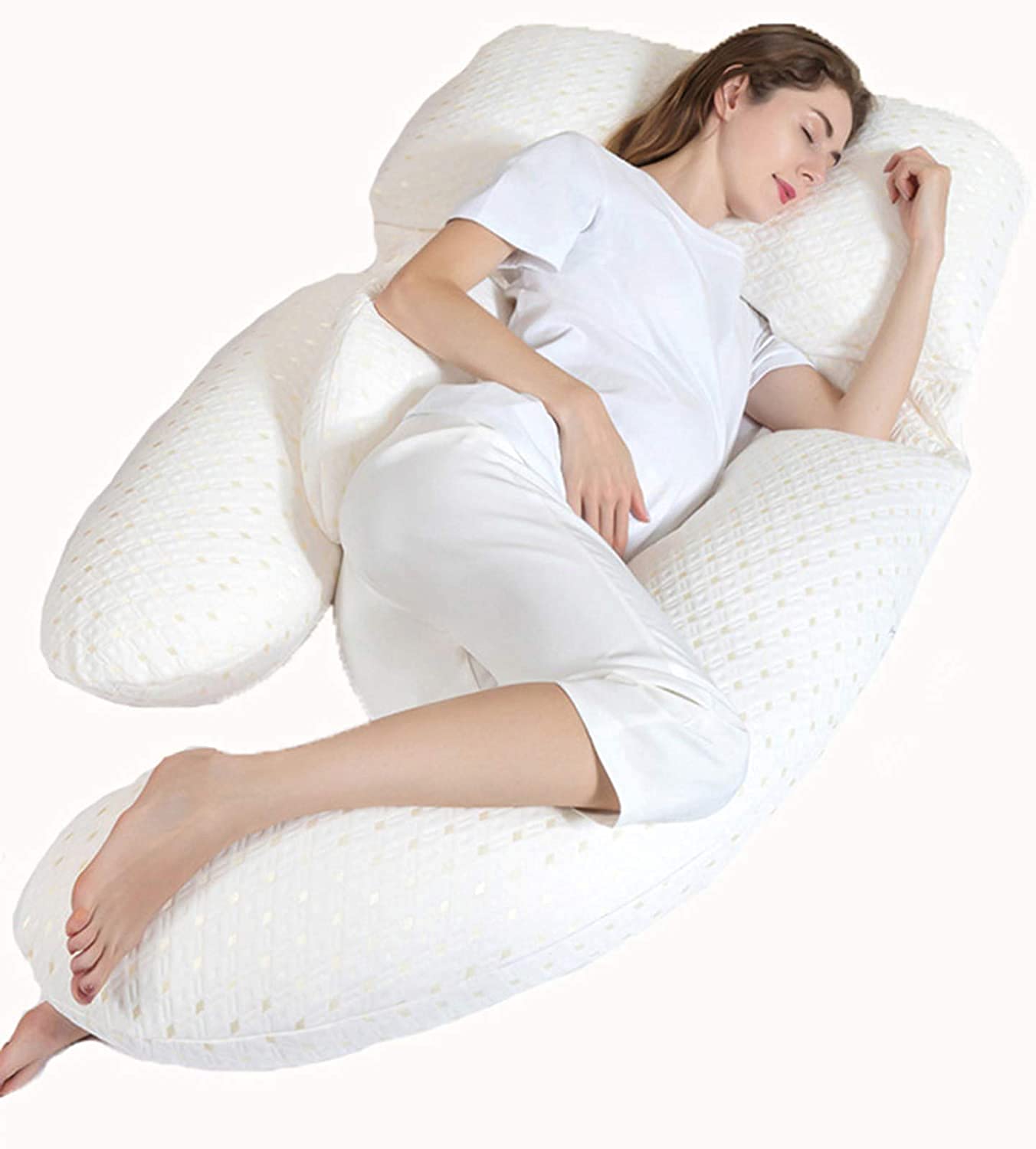 **TEidea U-Shaped Full Body Pregnancy Pillow for Side Sleepers – Maternity Support Pillow for Back Pain Relief & Nursing Comfort (185x75x95cm, Color D) – Ideal for Pregnant Women, Postpartum Care & Relaxation**