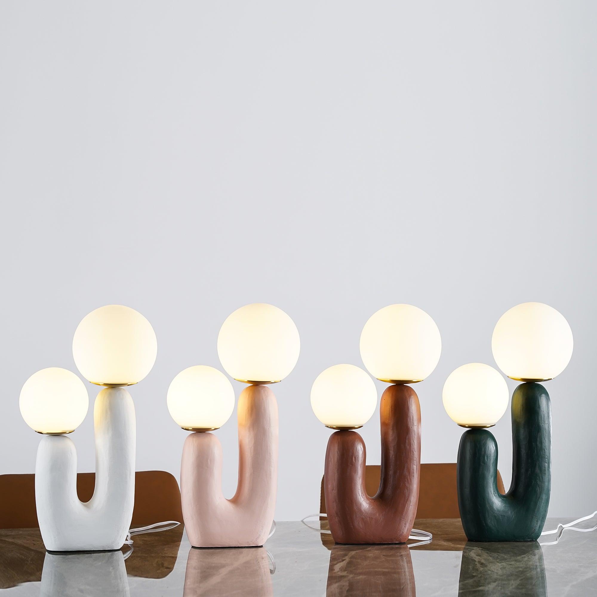 Oo Rough Table Lamp - Modern Industrial Bedside Lighting for Living Room, Bedroom & Office - Dimmable LED Desk Lamp with Adjustable Brightness