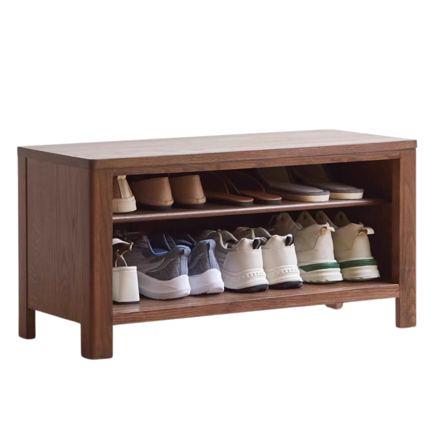 32.3x14.2x16.5 inch / 82x36x42 сm / Walnut Color / Shoe changing stool