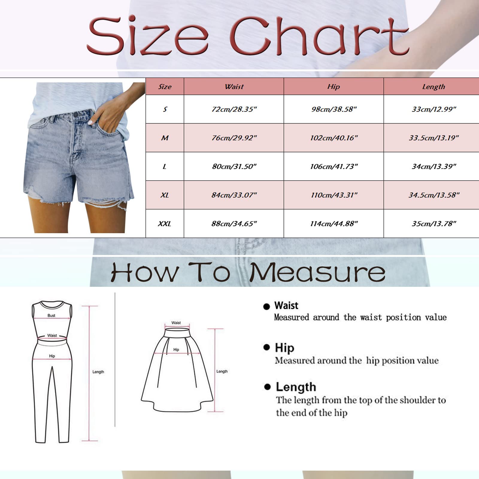 Women's Stretch High Waist Denim Shorts - Trendy Blue Cut Off Jean Shorts with Pockets & Buttons | Perfect for Summer Outfits, Beach Vacations & Casual Street Style