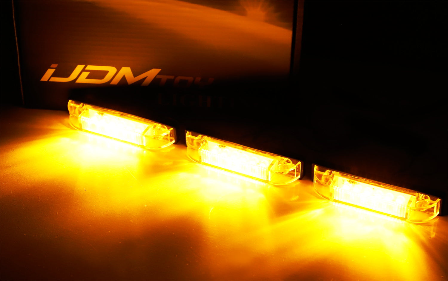 3PCS Amber LED Center Grille Lights with Smoke Lens & Bracket - Compatible with 2019+ Chevy Silverado 1500/2500/3500 - Durable Off-Road Lighting for Trucks, SUVs & Jeeps - Perfect for Night Driving, Foggy Conditions & Off-Road Adventures