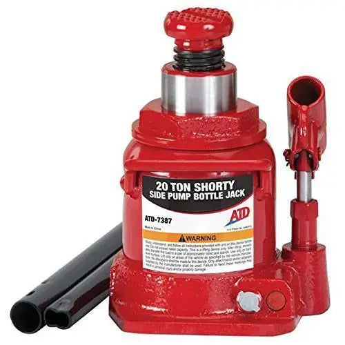 20 Ton Heavy Duty Manual Bottle Jack - ATD 7387 Hydraulic Car Jack for Lifting Trucks, SUVs & Heavy Equipment - Garage, Auto Repair & Emergency Roadside Use