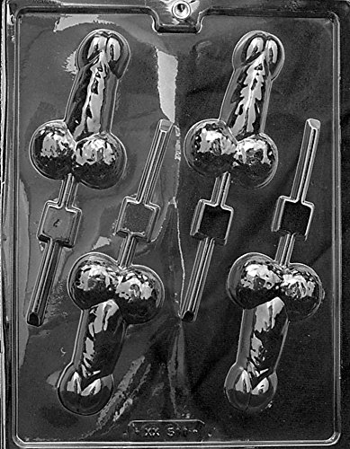 MEDIUM PECKER POP Adult Chocolate Candy Mold - Bite Size Ladies Chocolate Candy Mold with 25 Sticks for Valentine's Day, Bachelorette Parties & Adult-Themed Events