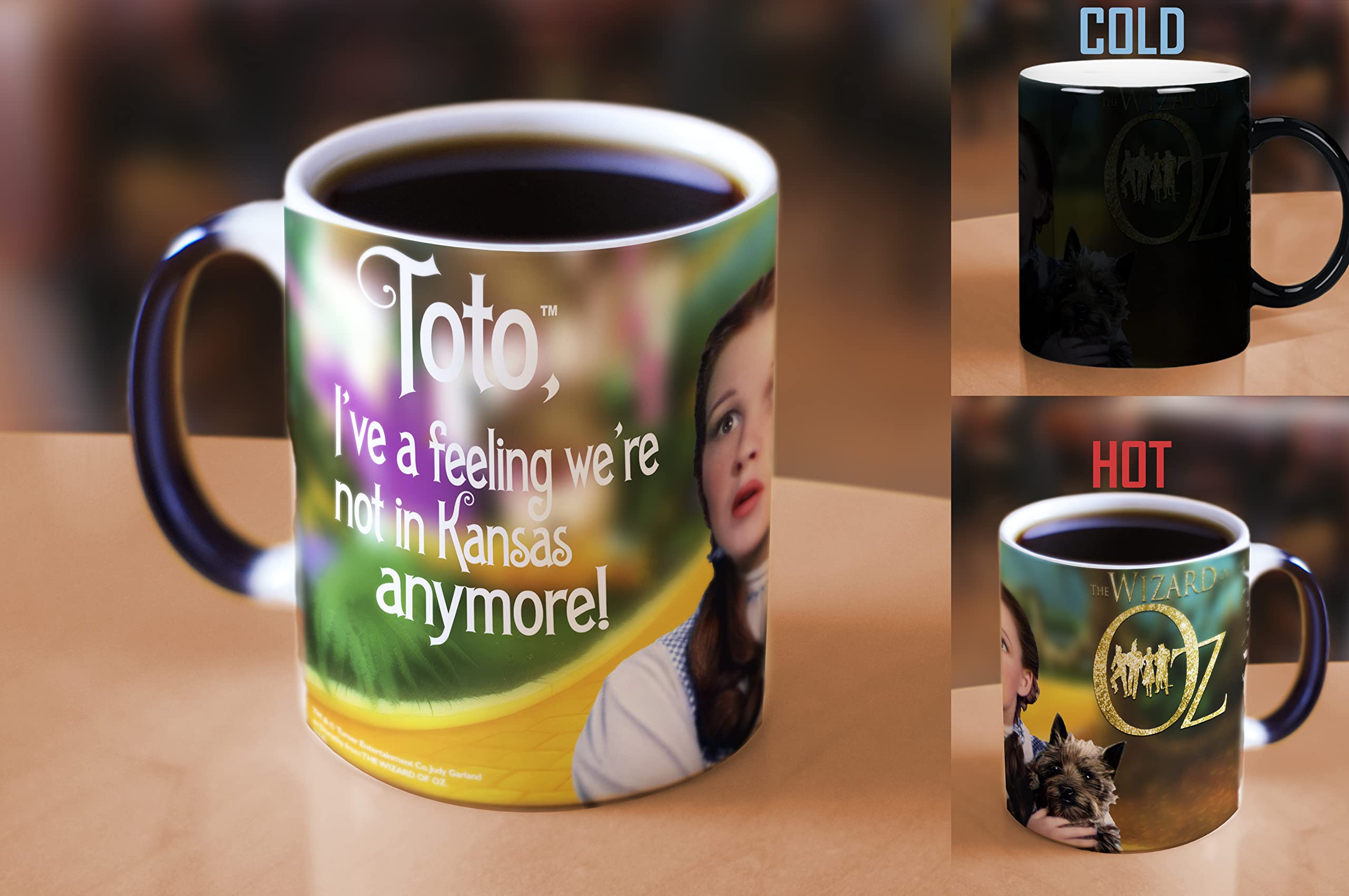 Wizard of Oz Morphing Mug - Dorothy & Toto Ceramic Coffee Cup (Black) | Heat Activated Design for Home, Office & Gift Giving