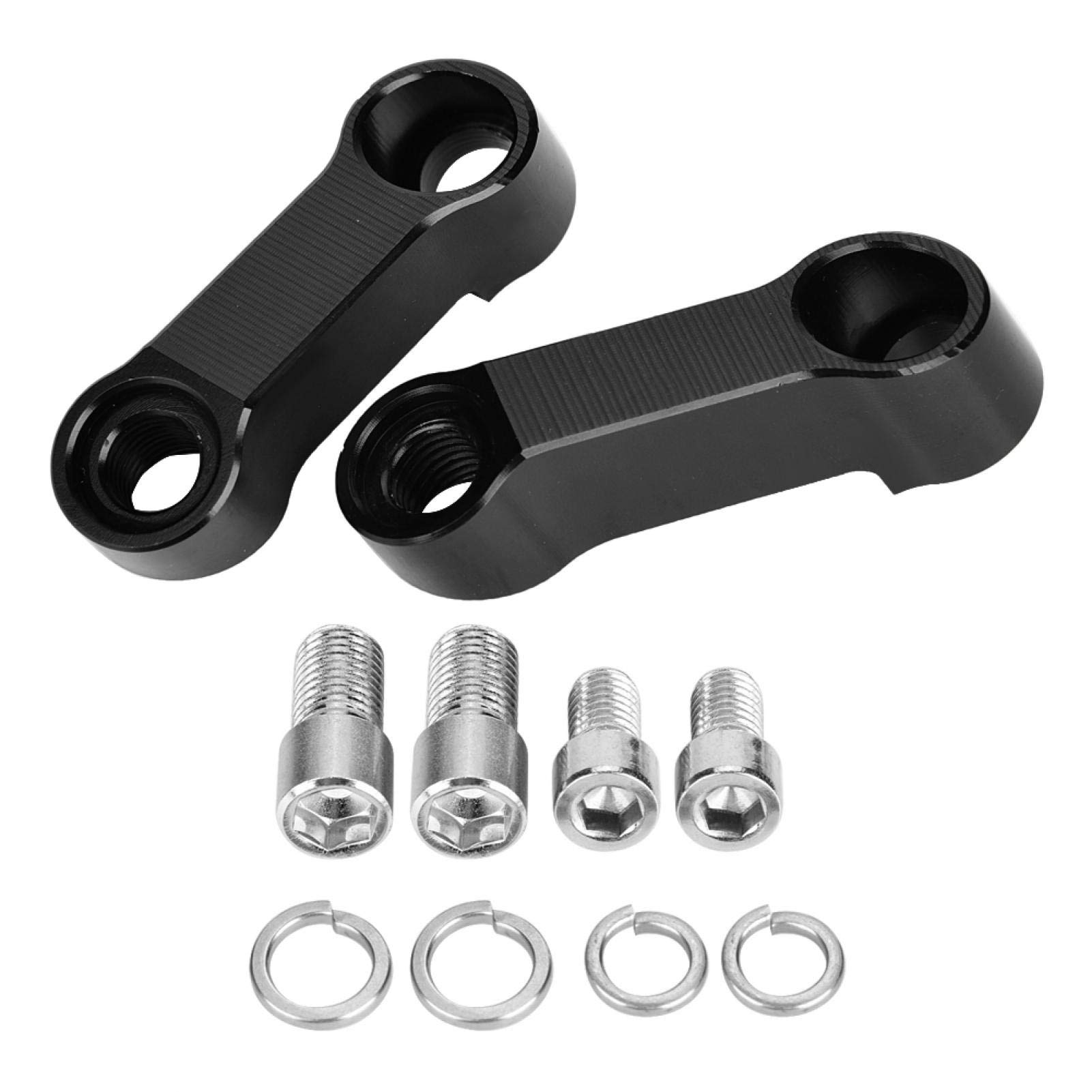 KIMISS 10mm & 8mm Motorcycle Mirror Adapter Kit - 2 Pcs Rearview Mirror Riser Mount Extender for Harley, Honda, Yamaha - Perfect for Customizing & Enhancing Visibility on Cruisers & Touring Bikes