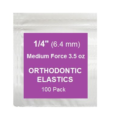 1/4 Inch Orthodontic Elastic Rubber Bands - 100 Pack, Neon Colors, Medium Force 3.5 oz - Dental Braces Bands for Teeth Gap Fixing, Dreadlock Hair Ties, Includes 1 Elastic Placer - Perfect for Braces, DIY Hair Styling & Dental Care