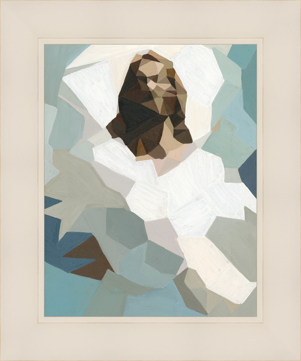 Christ In Blue By Brittany Lemmon - Religious Wall Art for Home & Church Decor - Perfect for Living Room, Bedroom & Prayer Spaces