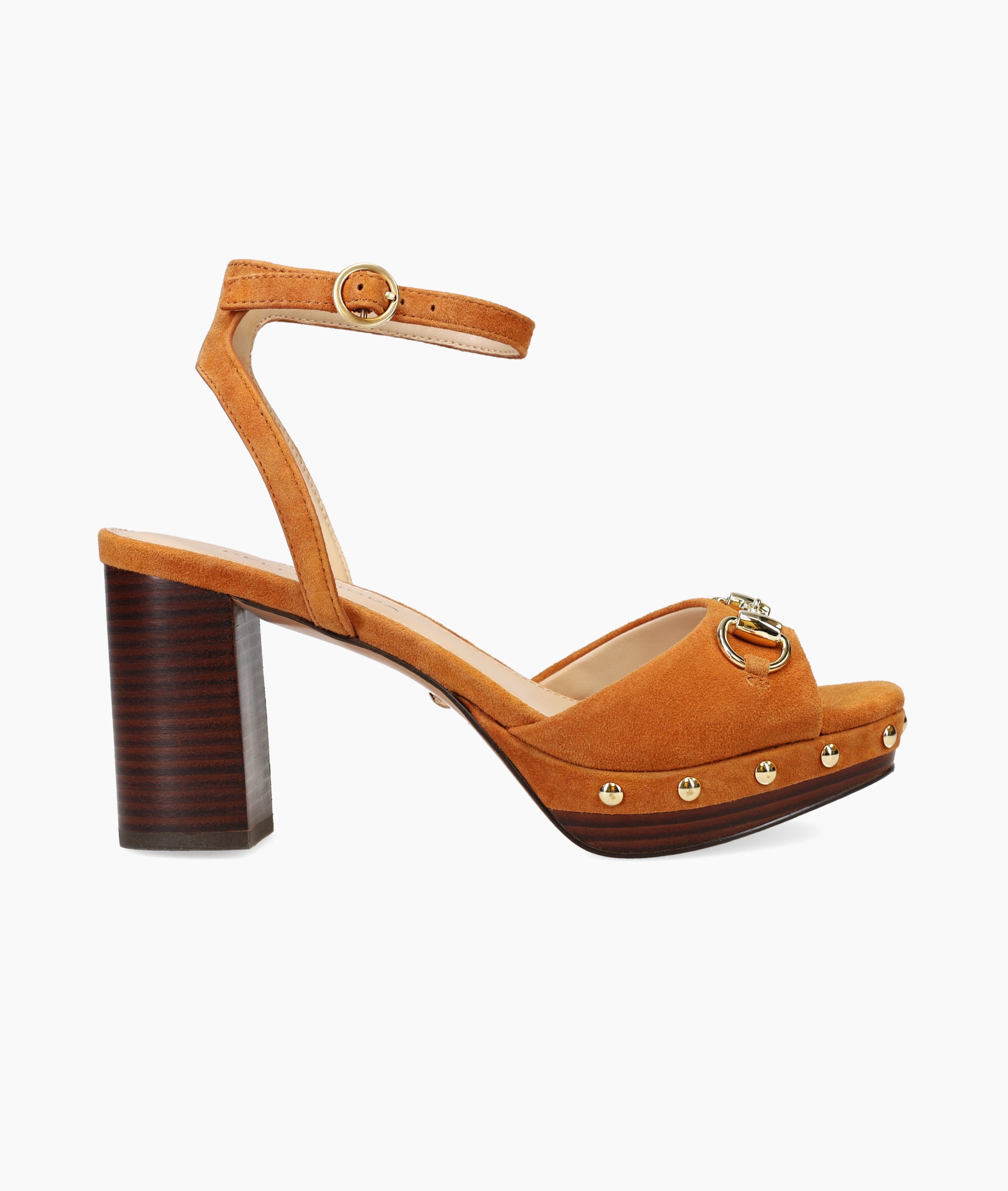 Anara Platform Women's Cognac Leather Sandals - Comfortable & Stylish for Summer, Beach, and Casual Outings