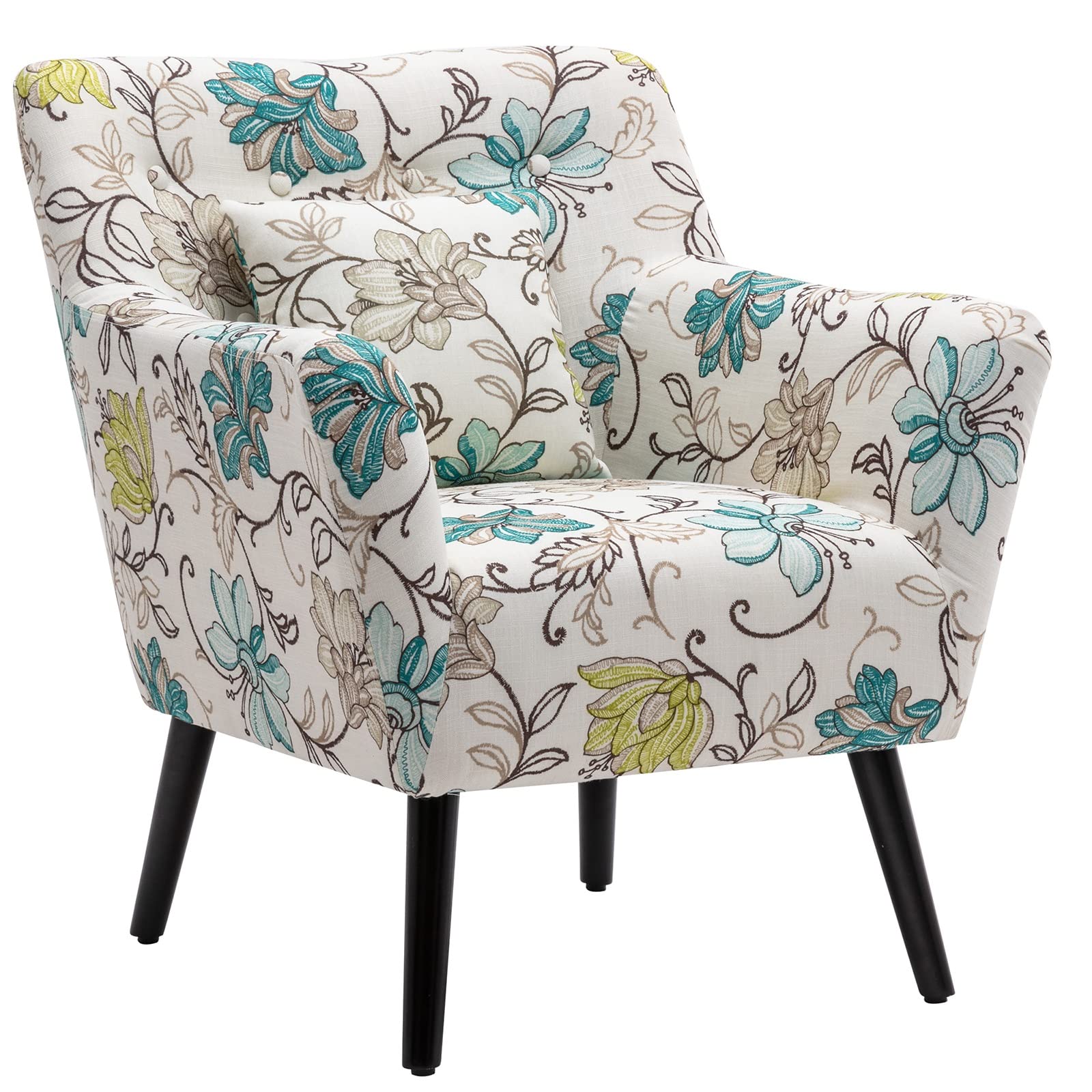 Comfortable Accent Chair with Pillow - Modern Living Room Armchair for Home, Bedroom & Office - Perfect for Relaxing, Reading & Decorating