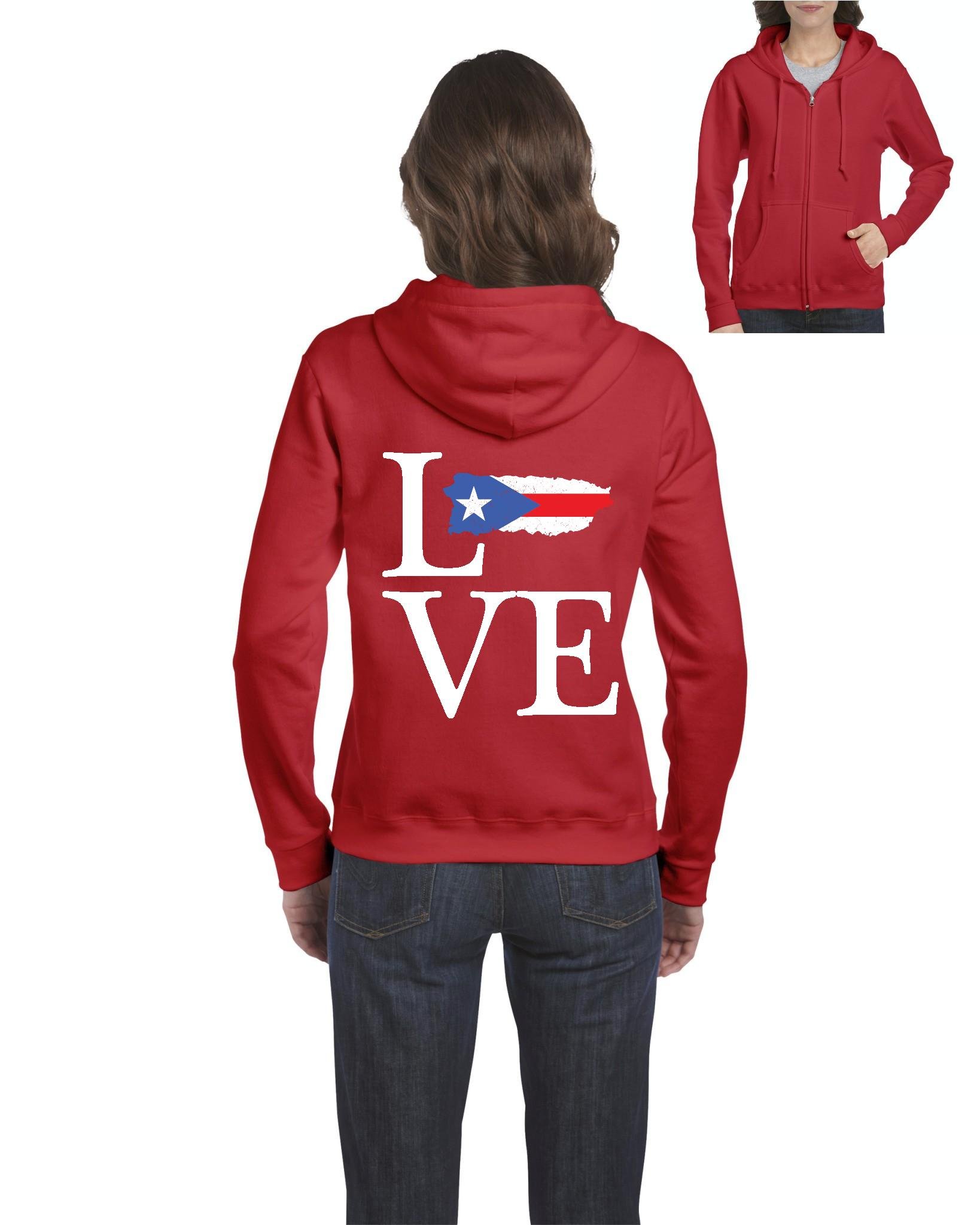 Puerto Rico Flag Zip-Up Sweater for Women - Stylish Travel Gift & Casual Wear
