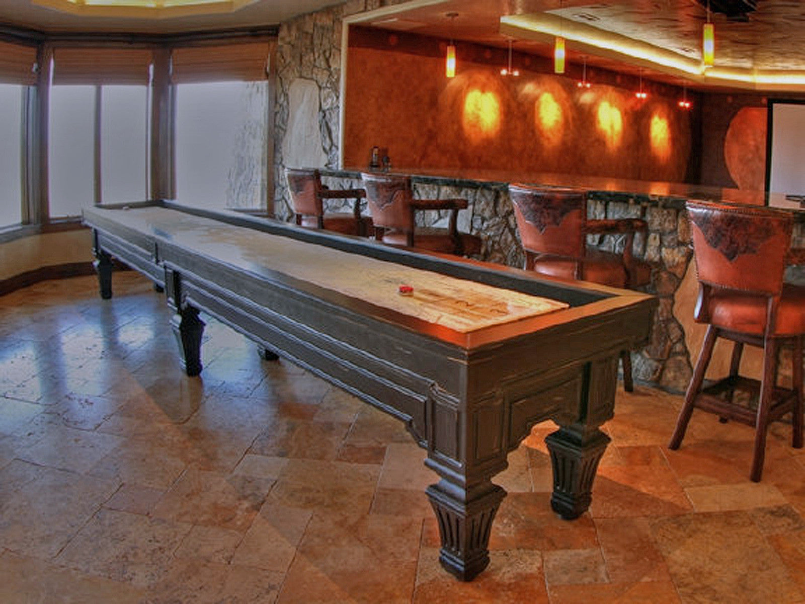 Olhausen Hampton Shuffleboard Table - Premium 12ft & 14ft Tournament Size - Perfect for Game Rooms, Bars & Family Entertainment
