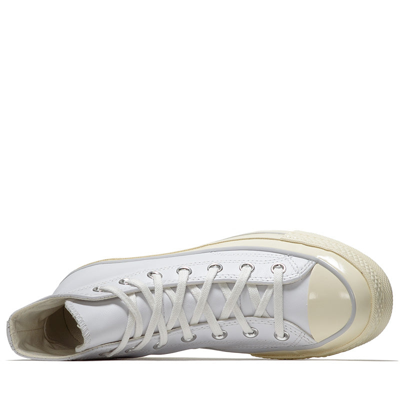 Converse Chuck 70 Leather Sneakers - White/Fossilized - Classic High Top Shoes for Men & Women - Perfect for Casual Wear, Street Style & Everyday Fashion