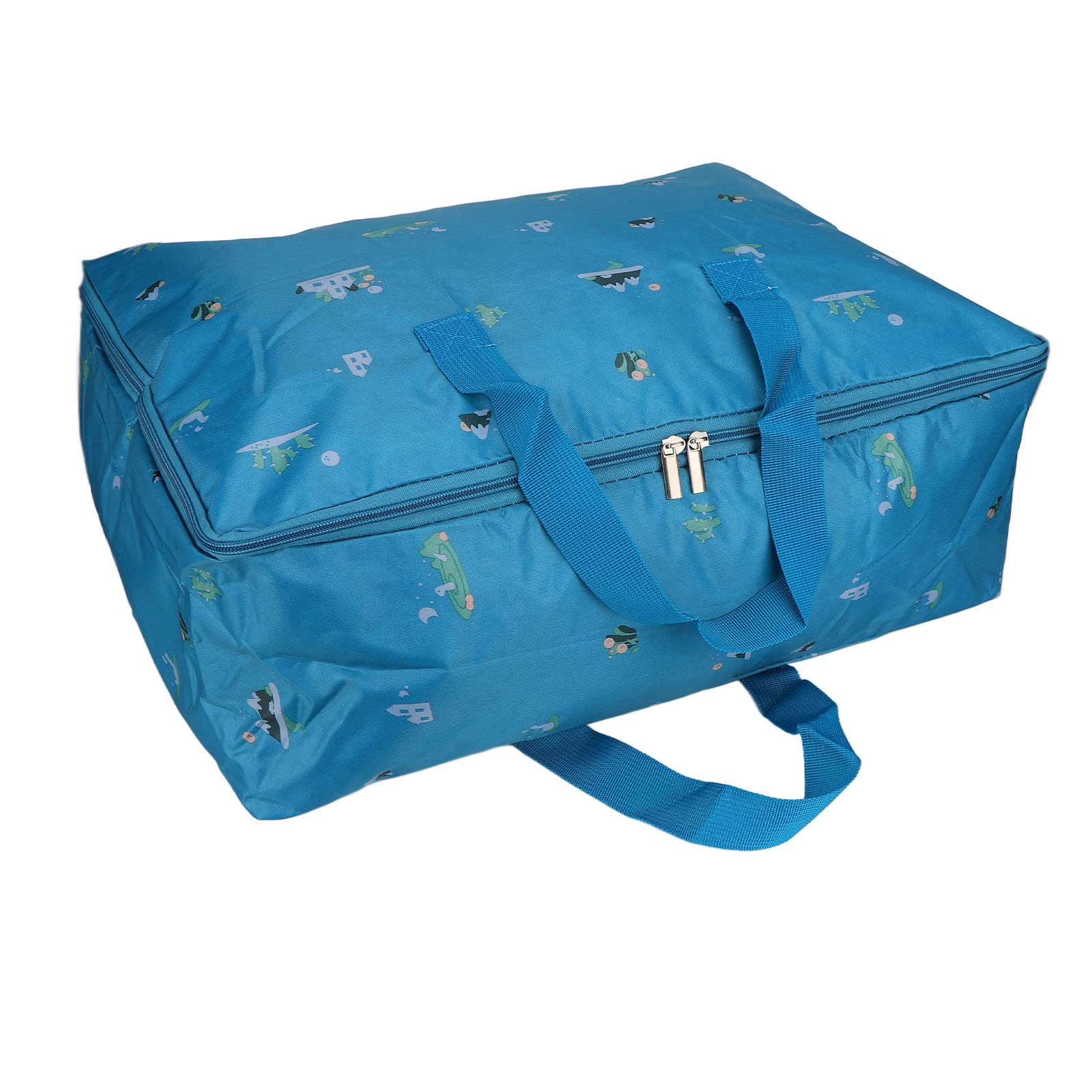 Zerodis Quilt Storage Container - Oxford Cloth Storage Bag for Blankets, Clothes, Pillows & Plush Dolls | Space-Saving Home Organization Solution (Blue Small House) | Perfect for Seasonal Storage, Closet Organization & Travel Packing