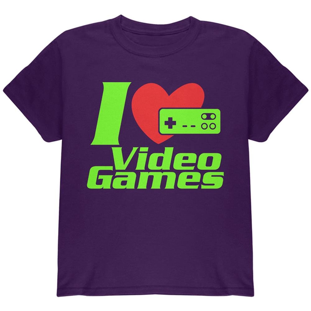 I Heart Video Games Gen 1 Youth T-Shirt - Purple | Cool Gaming Graphic Tee for Kids & Teens | Perfect for Casual Wear, Gaming Events & Birthday Gifts