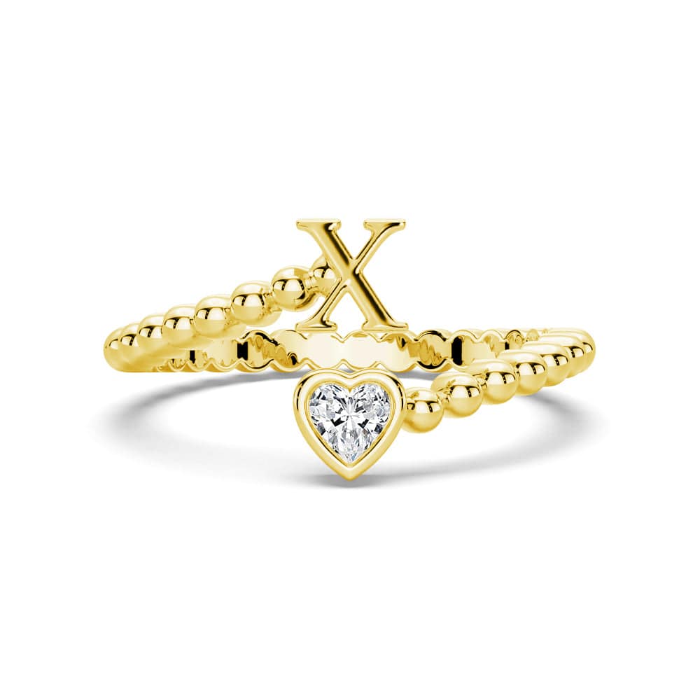 Lab Grown Diamond Personalized Initial Promise Ring for Women - Custom Engraved 14K Gold/White Gold Name Letter Ring - Perfect for Anniversaries, Engagements & Special Occasions