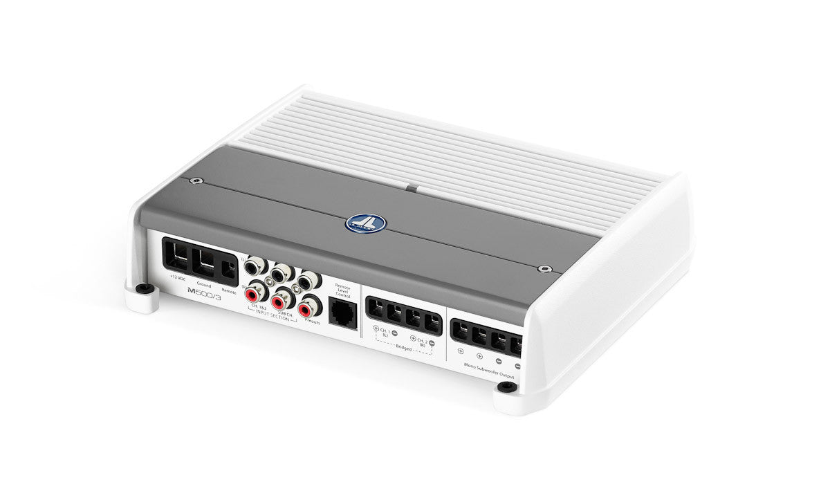 JL Audio M500/3: 3-Channel Class D Full Range Marine Amplifier 500W - Perfect for Boats, Yachts & Marine Audio Systems