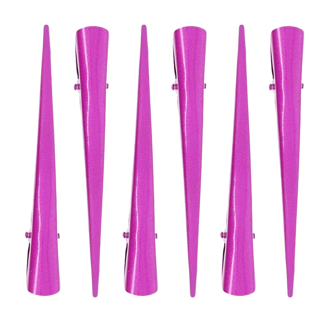 5 Inch Long Metallic Concord Beak Hair Clips for Women - Set of 6 - Hot Pink - Perfect for Parties, Weddings, and Everyday Styling