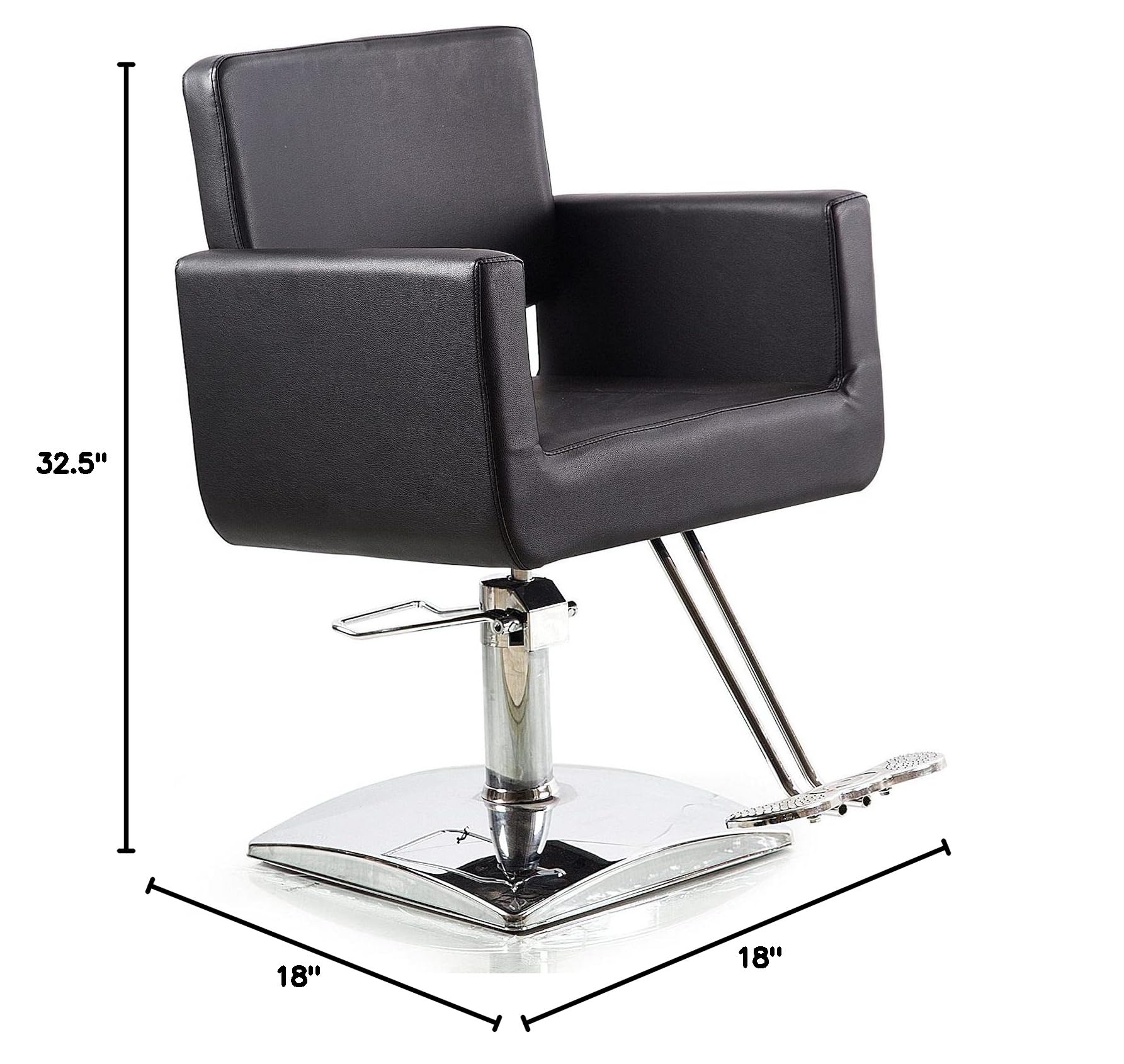 Professional Salon Barber Chair - Heavy Duty Black Hydraulic Styling Chair for Hairdressing & Spa - Perfect for Barber Shops, Salons & Home Use