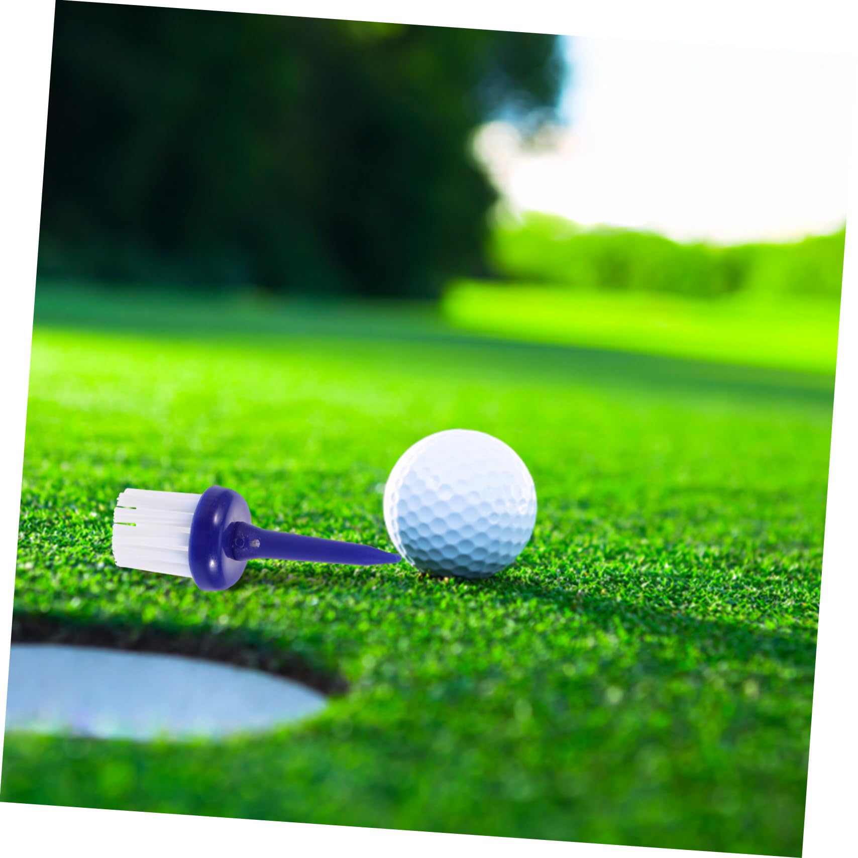 Premium Golf Ball & Tee Cleaner Set - Plastic Golf Tees with Red Golf Mat - Perfect for Driving Range & Home Practice